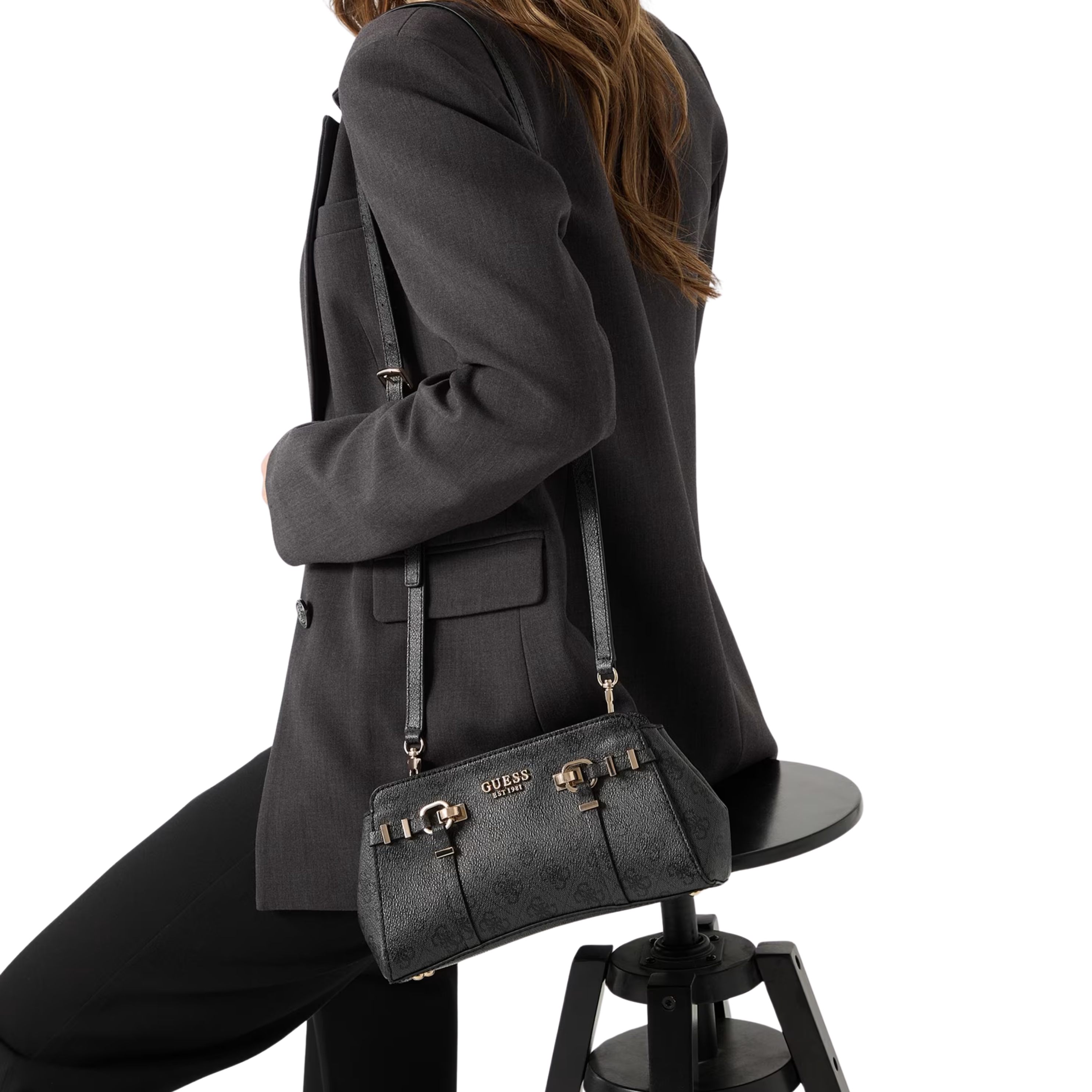 Guess Women Leona Logo Crossbody Bag - Cloud Wash