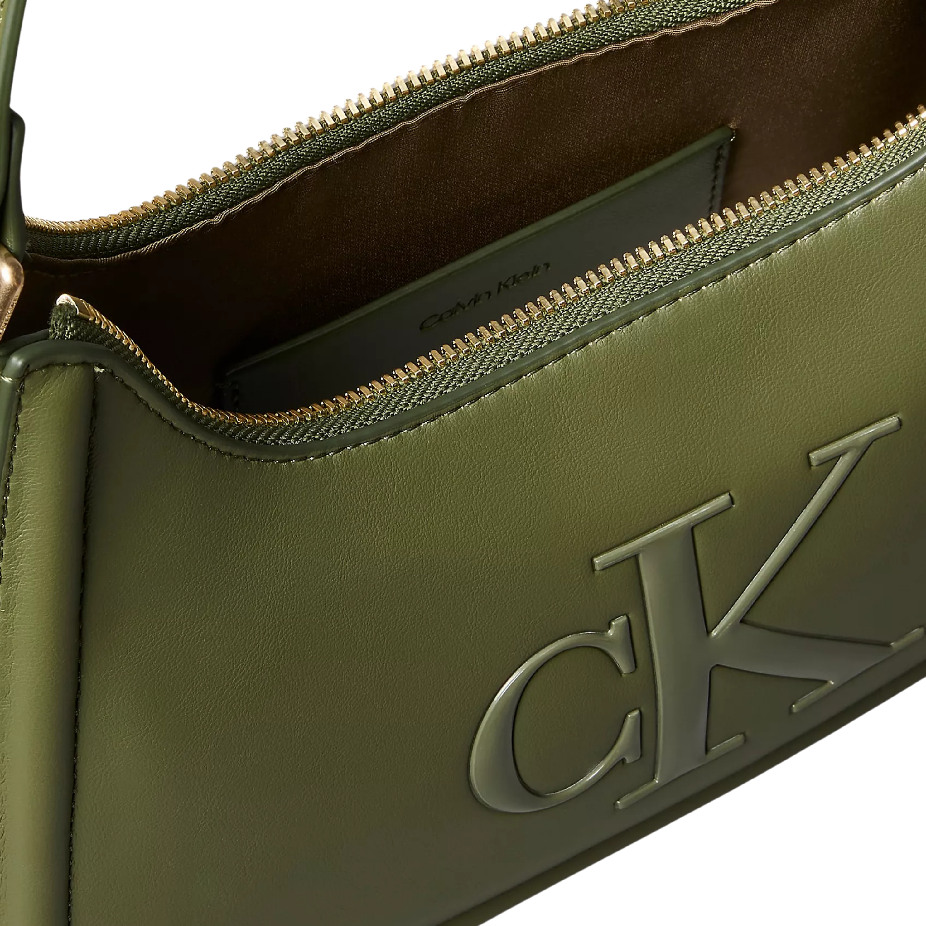 Calvin Klein Women Embossed Monogram Shoulder Bag - Cypress