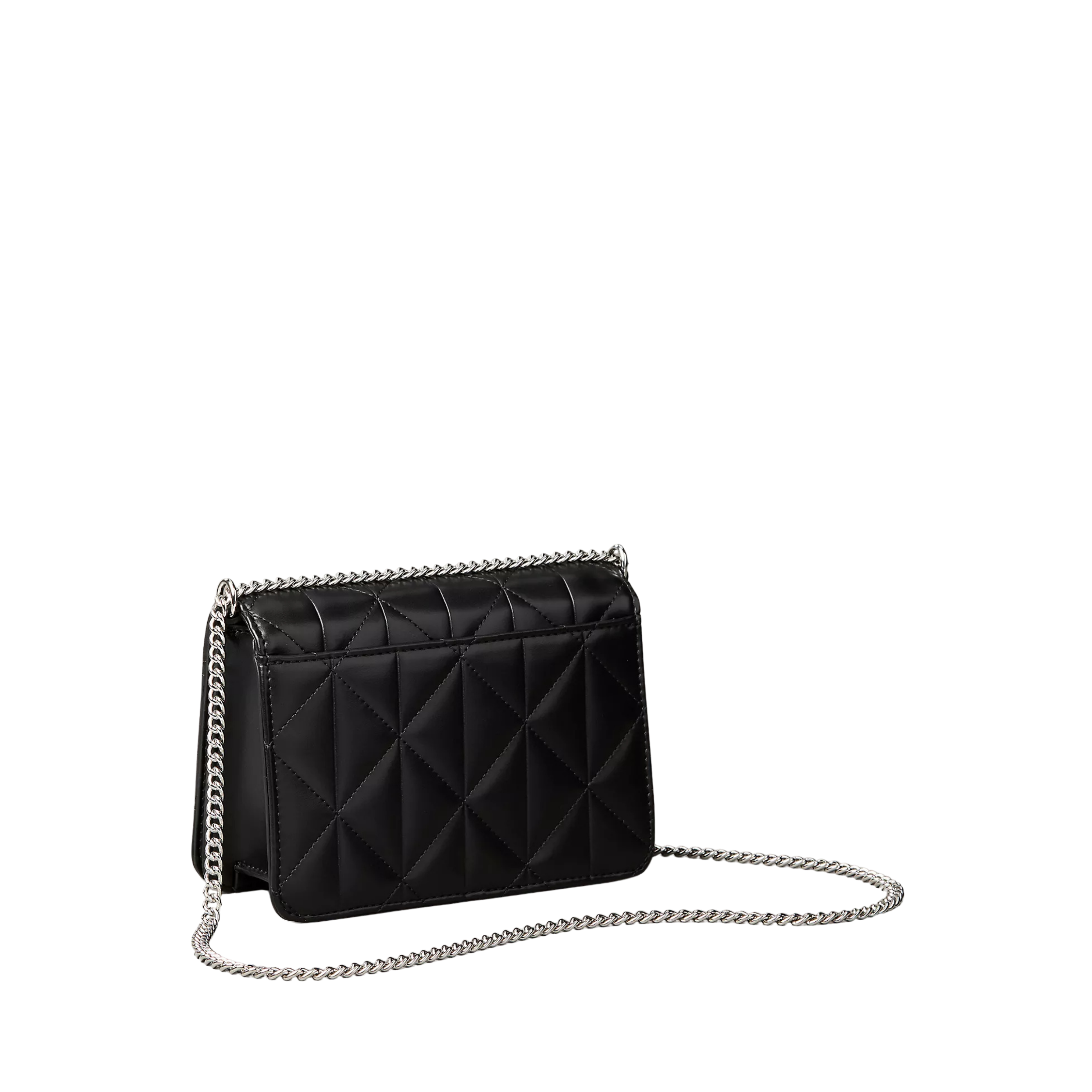 Calvin Klein Women Quilted Emblem Logo Mini Chain Bag - Black