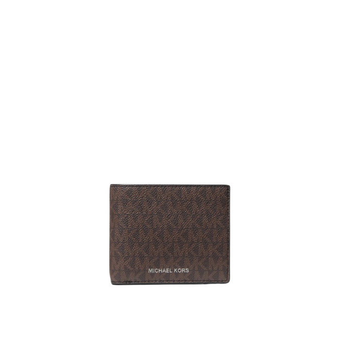 Michael Kors Men Cooper Logo Billfold Wallet With Passcase - Brown Black