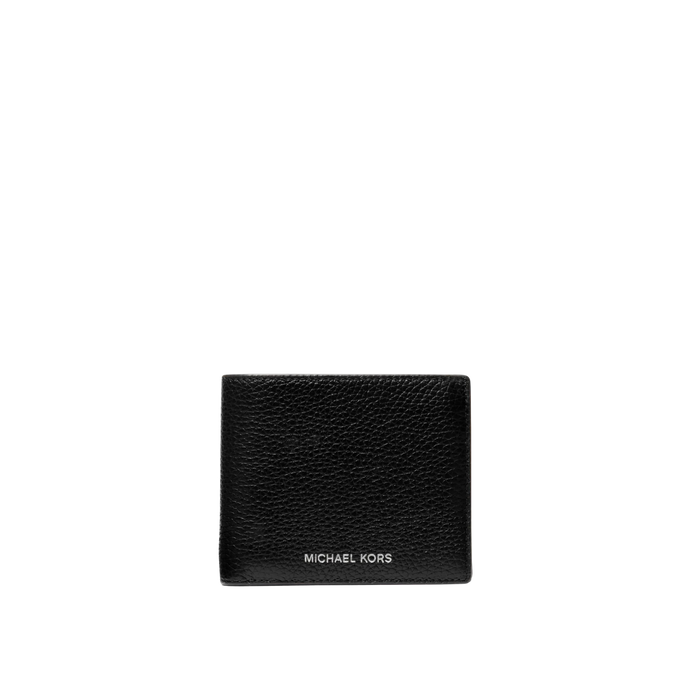 Michael Kors Men Cooper Pebbled Leather Billfold Wallet With Coin Pouch - Black