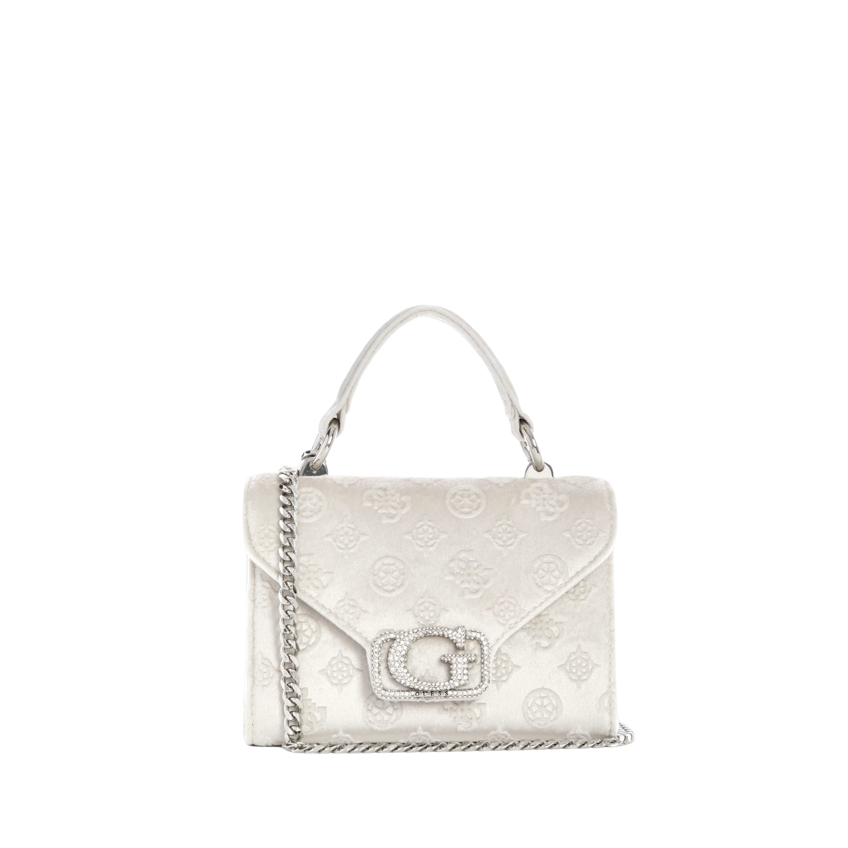 Guess Women Zalina Mini Top Handle Bag - Off White Logo