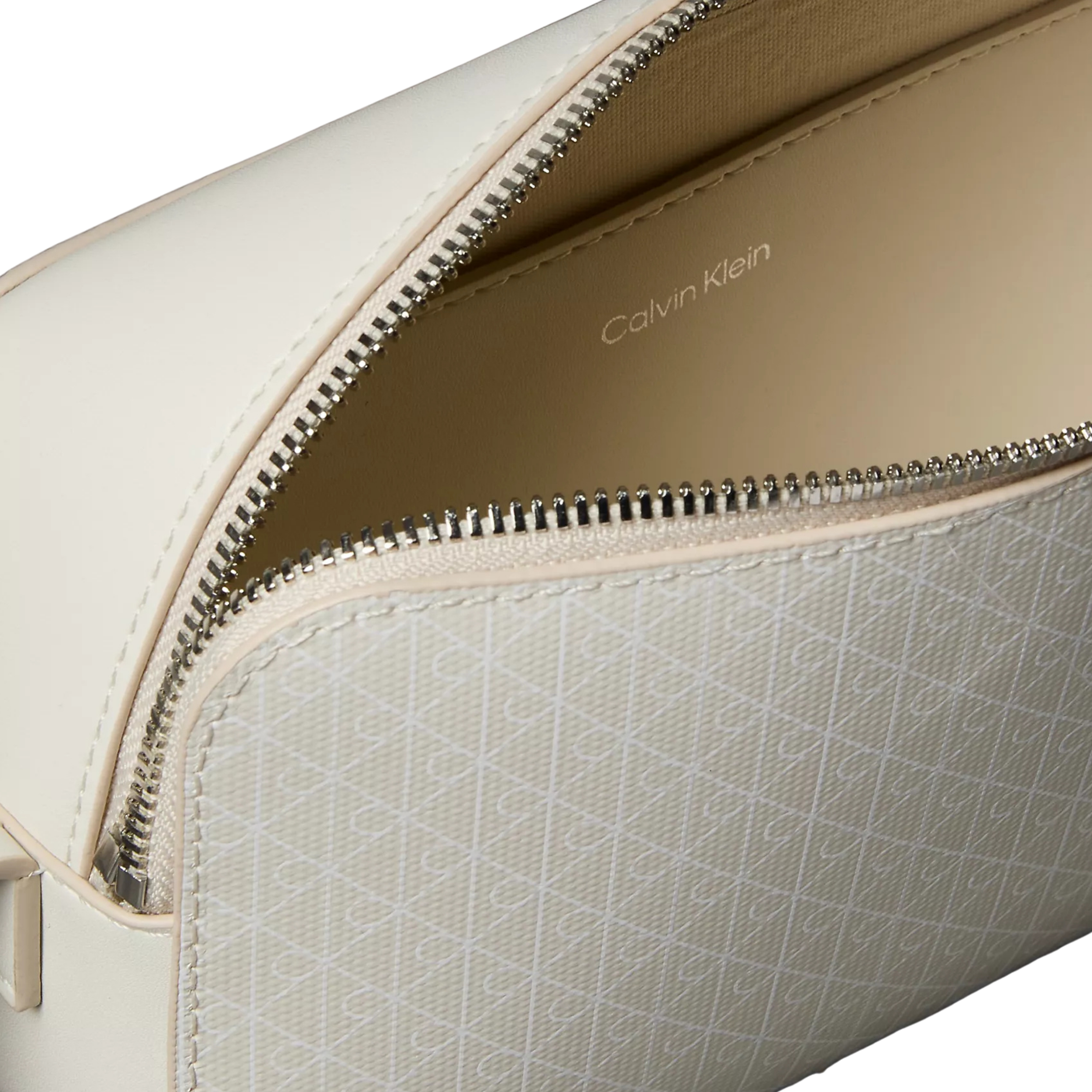 Calvin Klein Women Allover Emblem Logo Camera Bag - Lily White