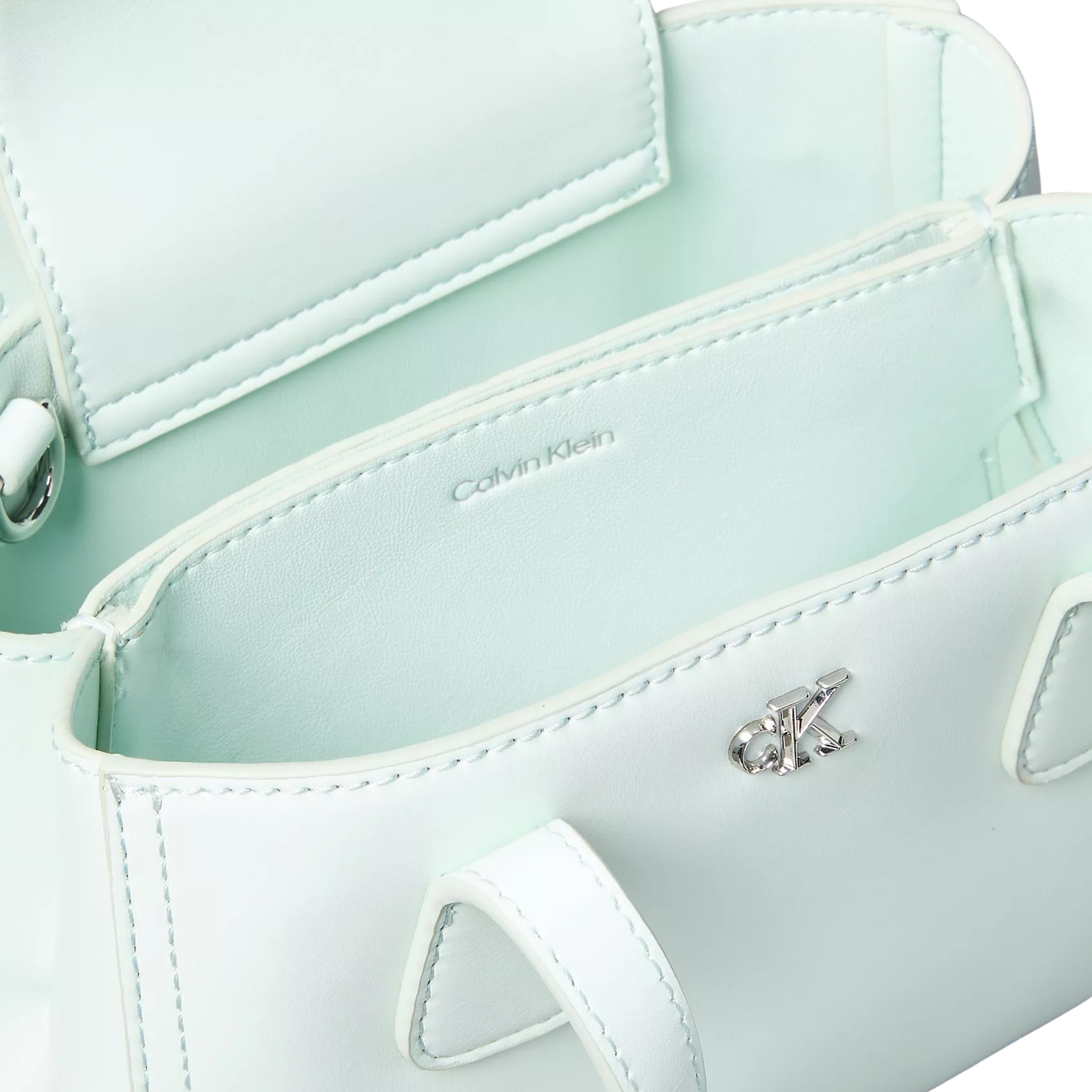 Calvin Klein Women Monogram Mini Tote Crossbody Bag - Whispering Blue