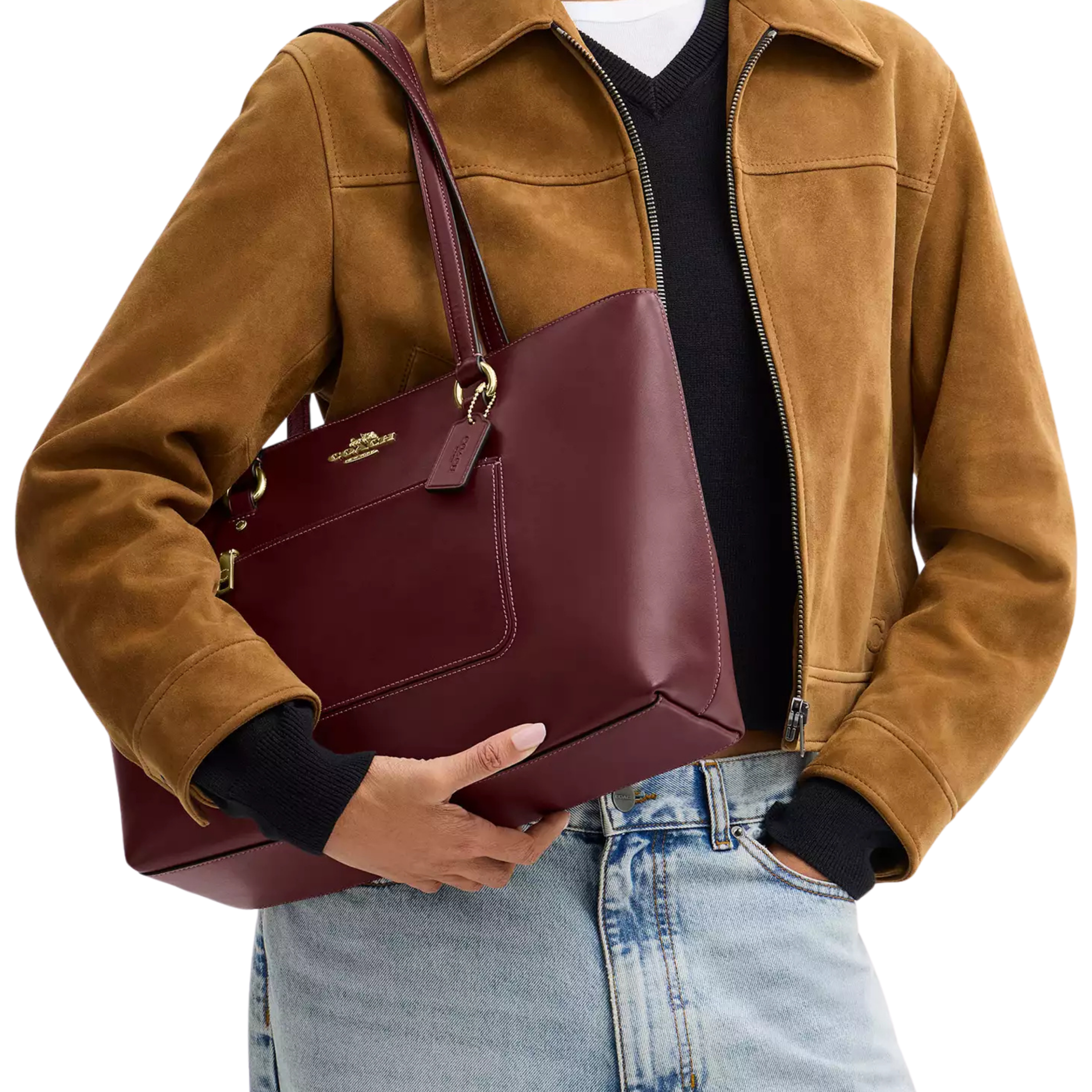 Coach Women Station Tote Bag - Gold Wine