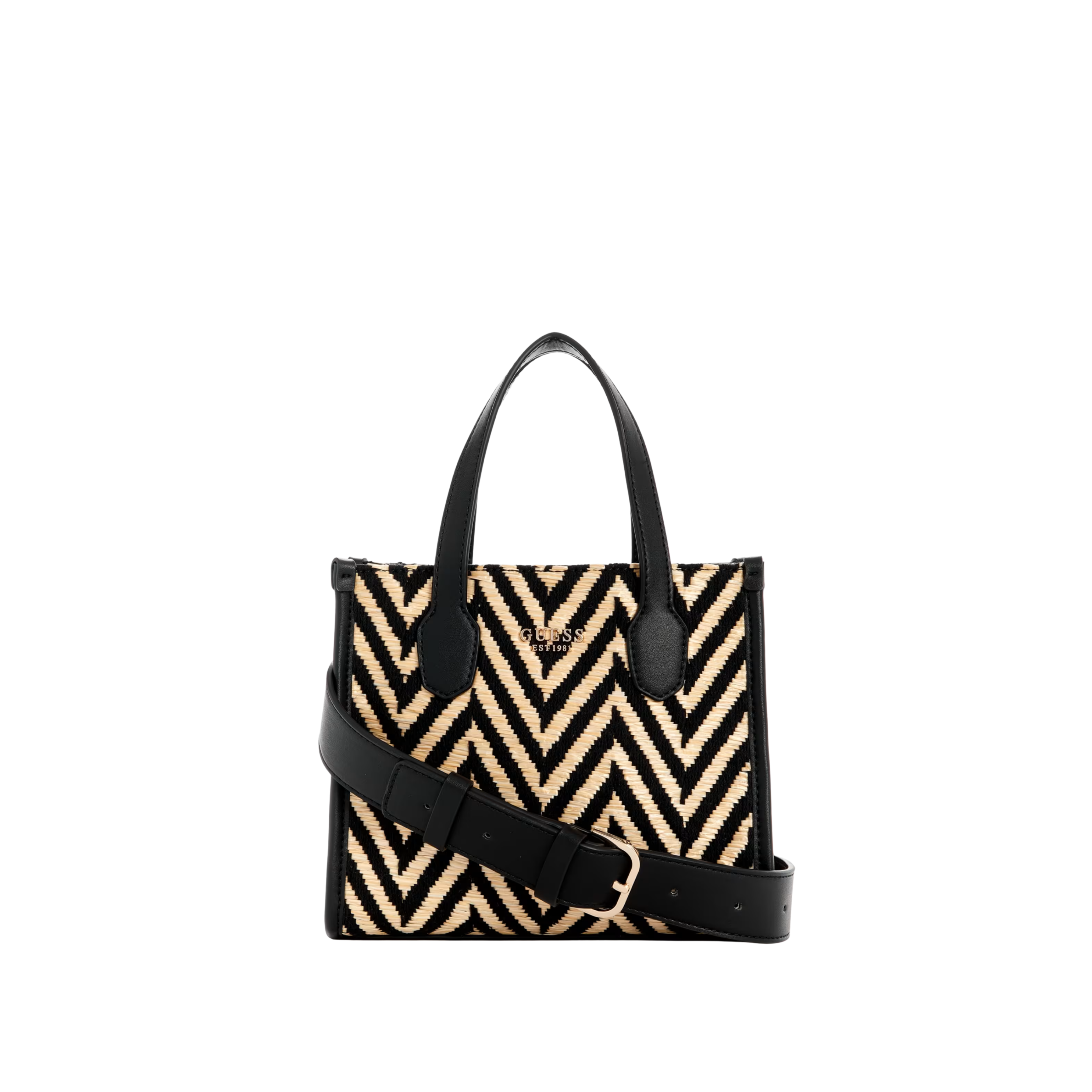 Guess Women Silvana Chevron Mini Tote - Black