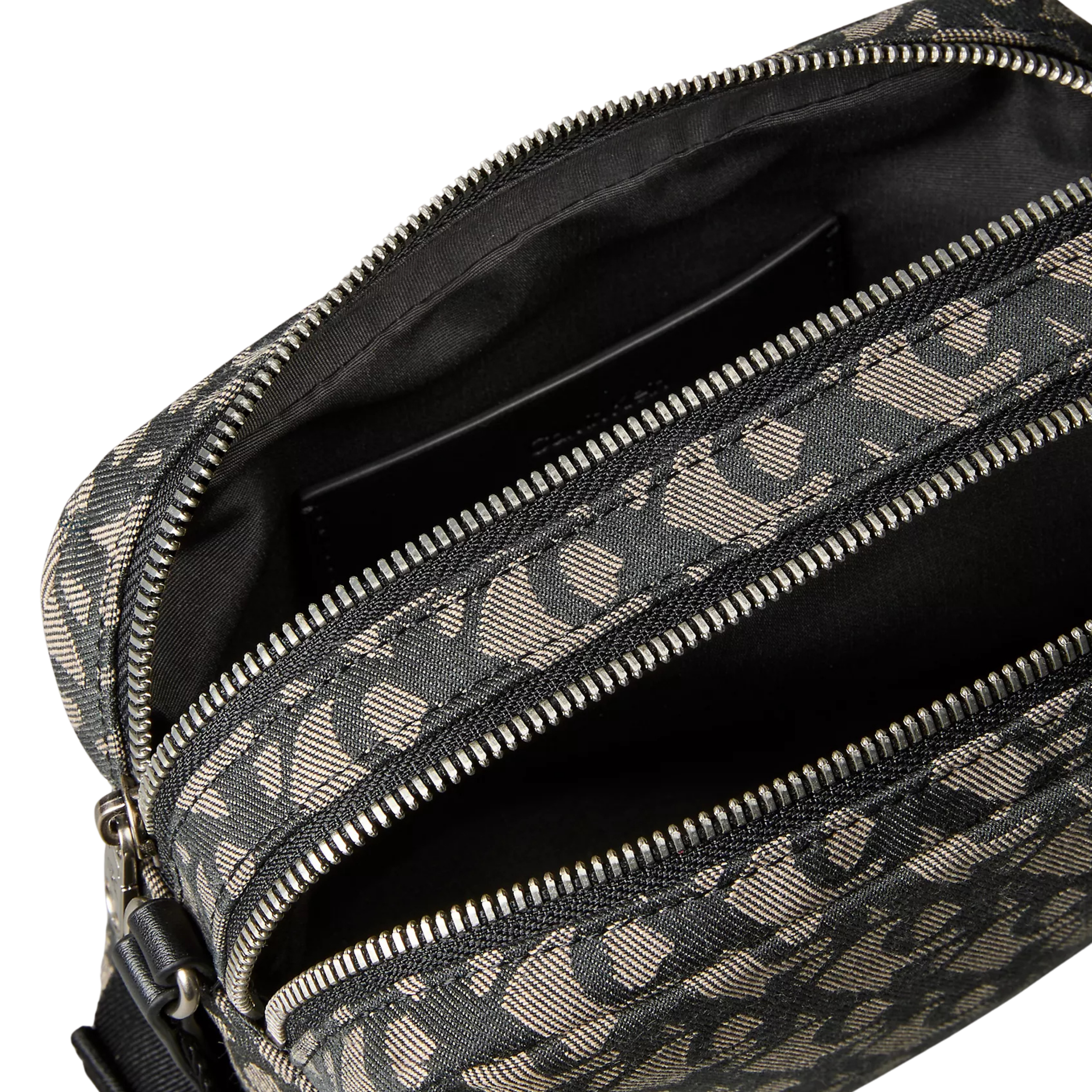 Calvin Klein Women Ultralight Double Zip Crossbody Bag - Black Beige
