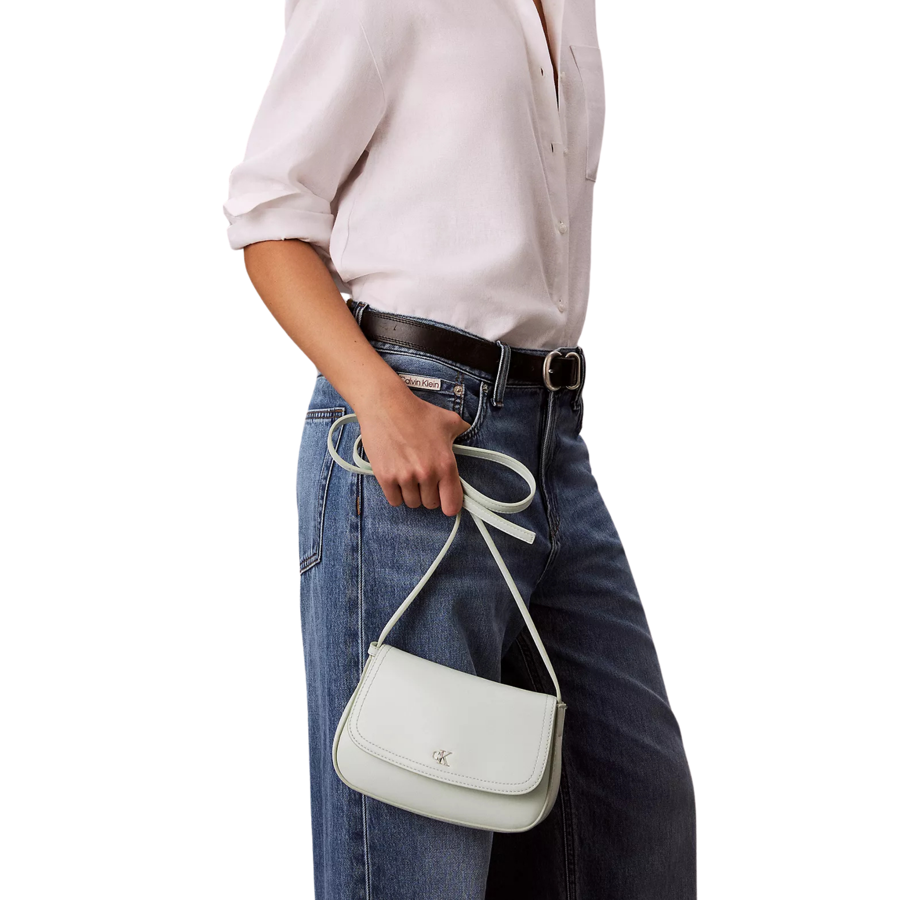 Calvin Klein Women Monogram Flap Camera Bag - Whispering Blue