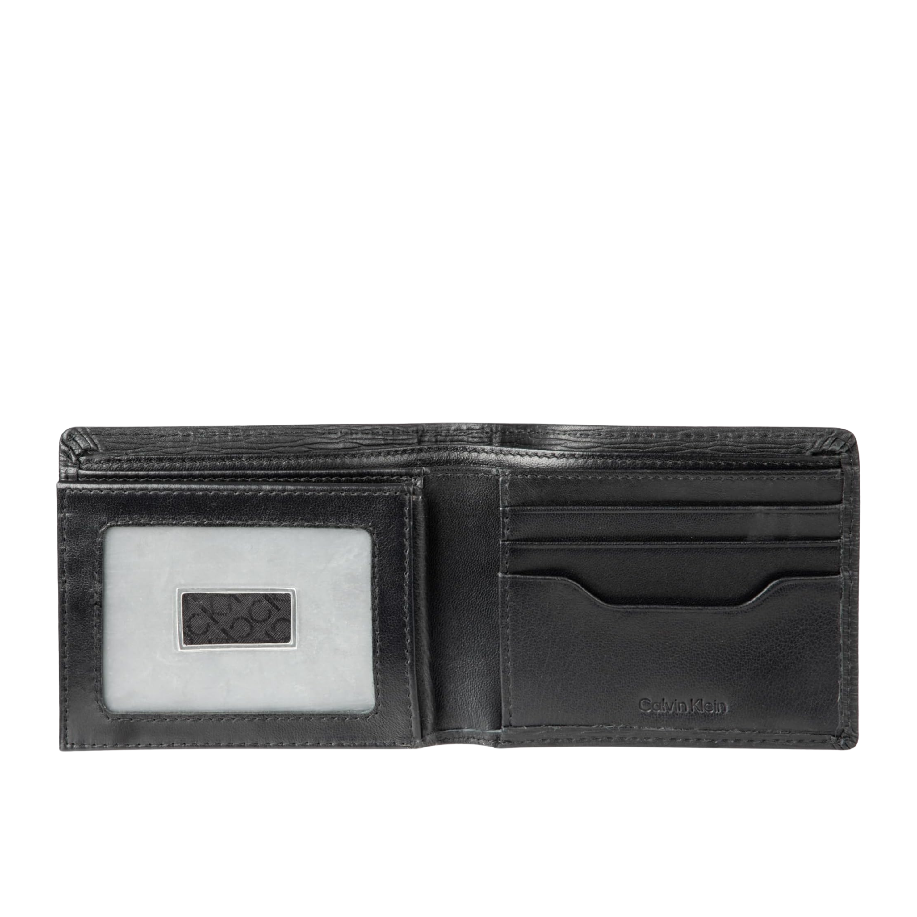 Calvin Klein Men RFID Leather Minimalist Bifold Wallet - Black