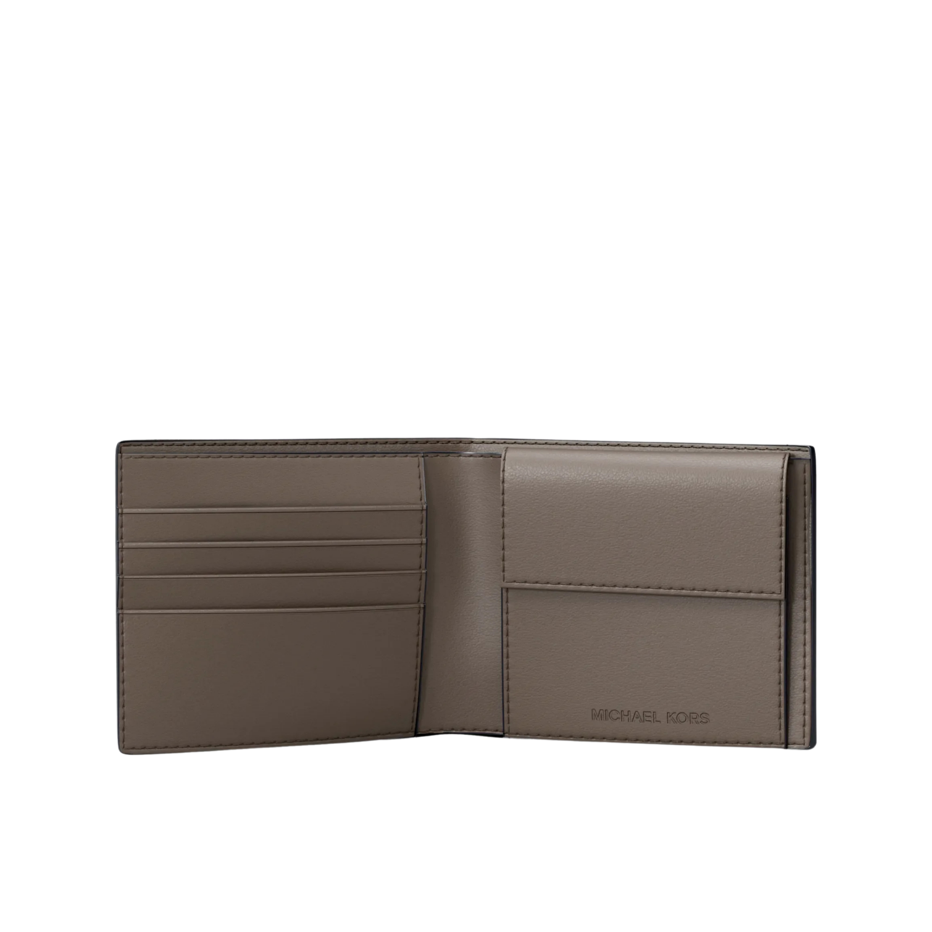 Michael Kors Men Cooper Pebbled Leather Billfold Wallet With Coin Pouch - Mushroom
