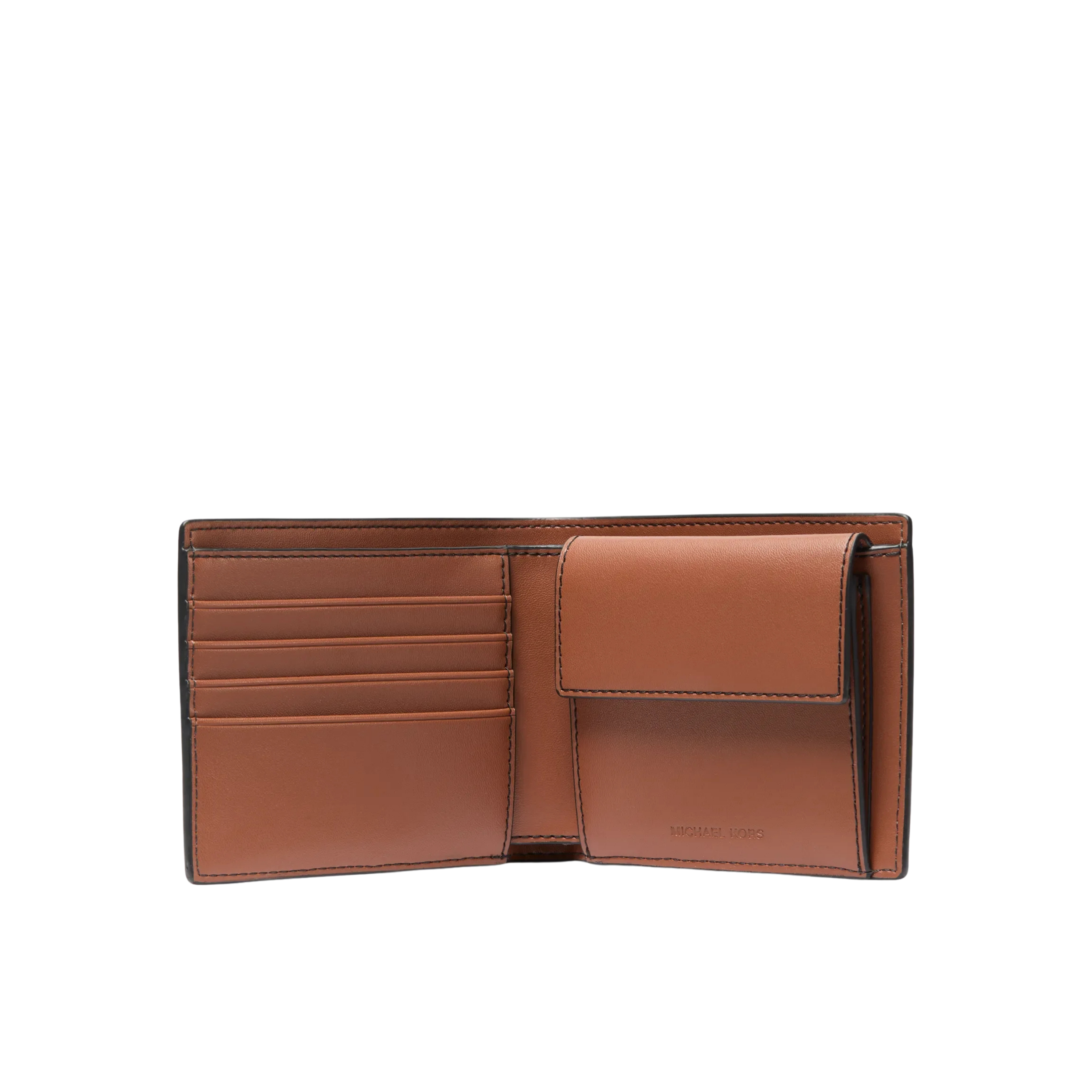 Michael Kors Men Cooper Pebbled Leather Billfold Wallet With Coin Pouch - Luggage