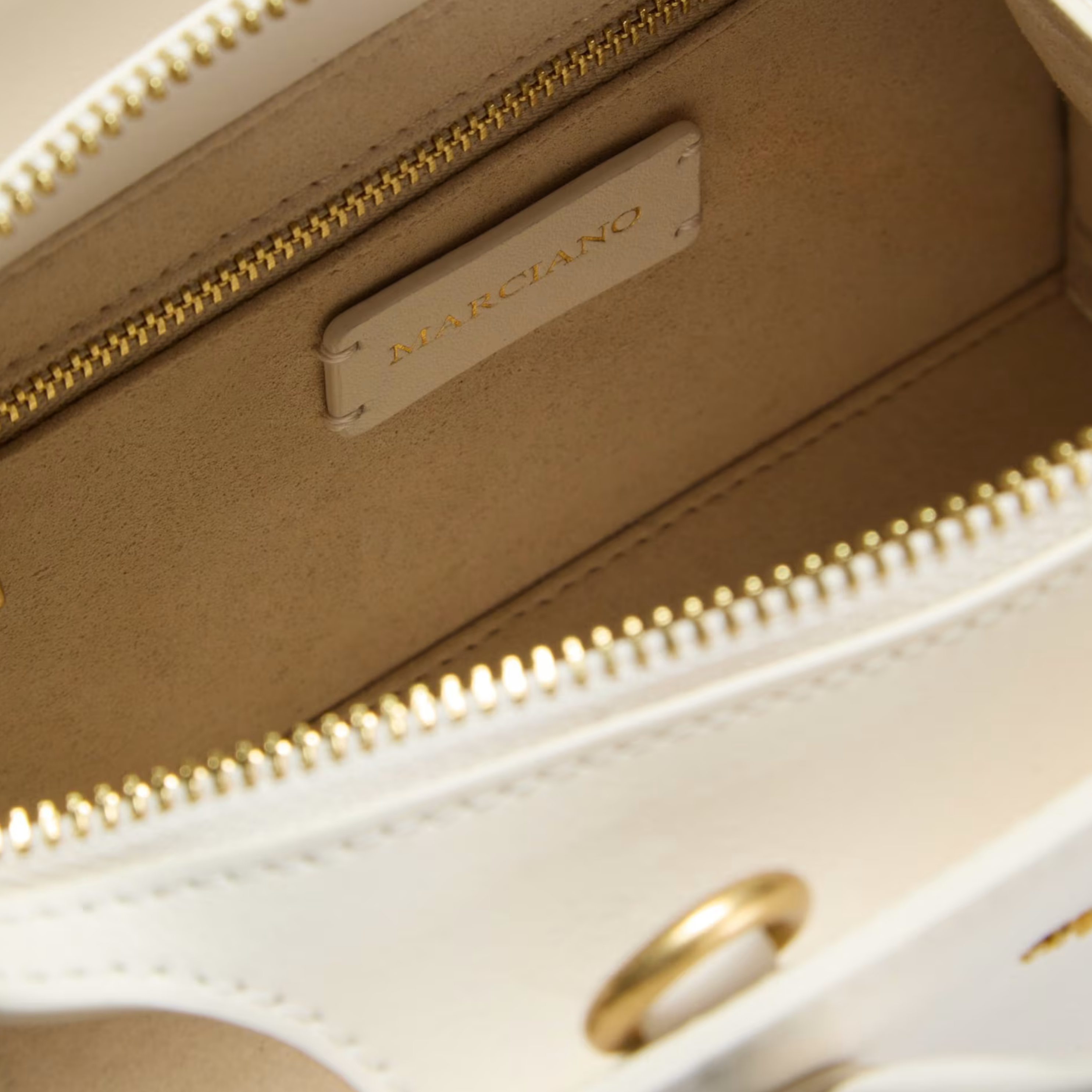 Guess Women Merava Leather Mini Satchel - Bone
