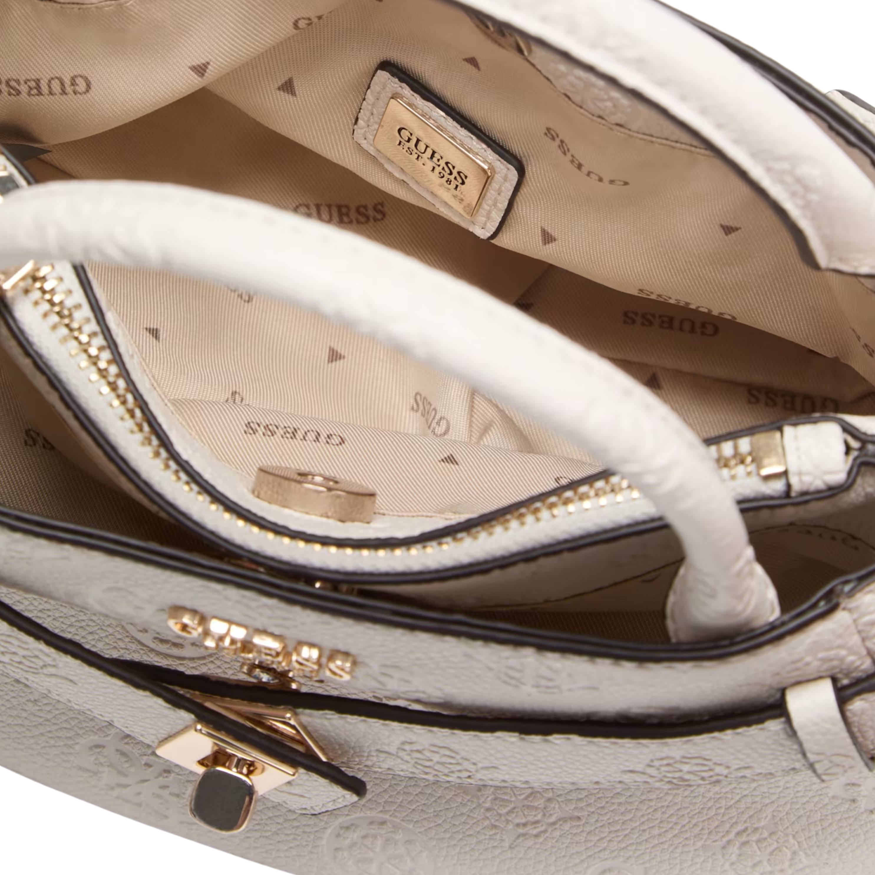 Guess Women Ella Logo Mini Satchel Bag - Steel