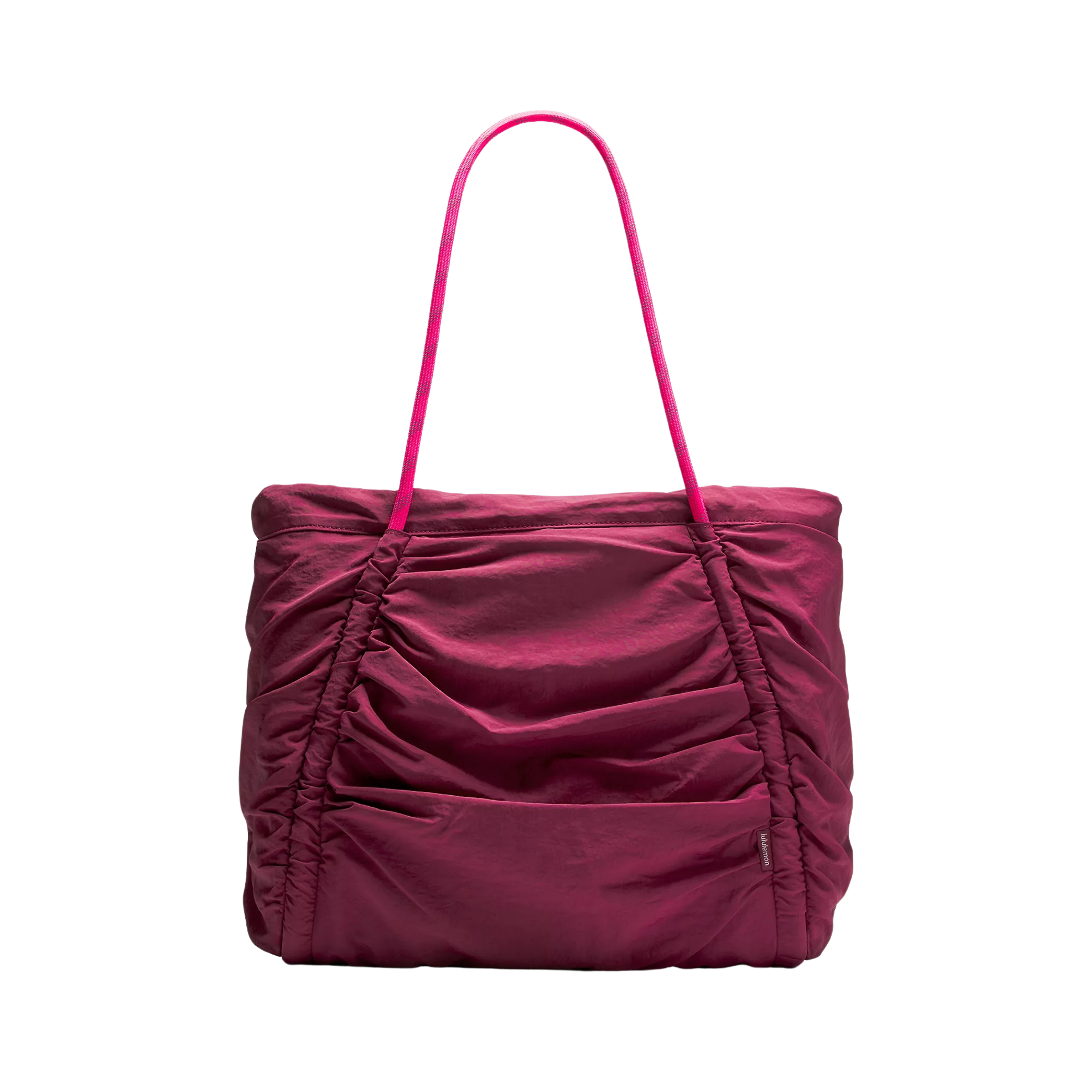 Lululemon Ruched Tote Bag 24L - Raspberry Rave Flamingo Fun Silver
