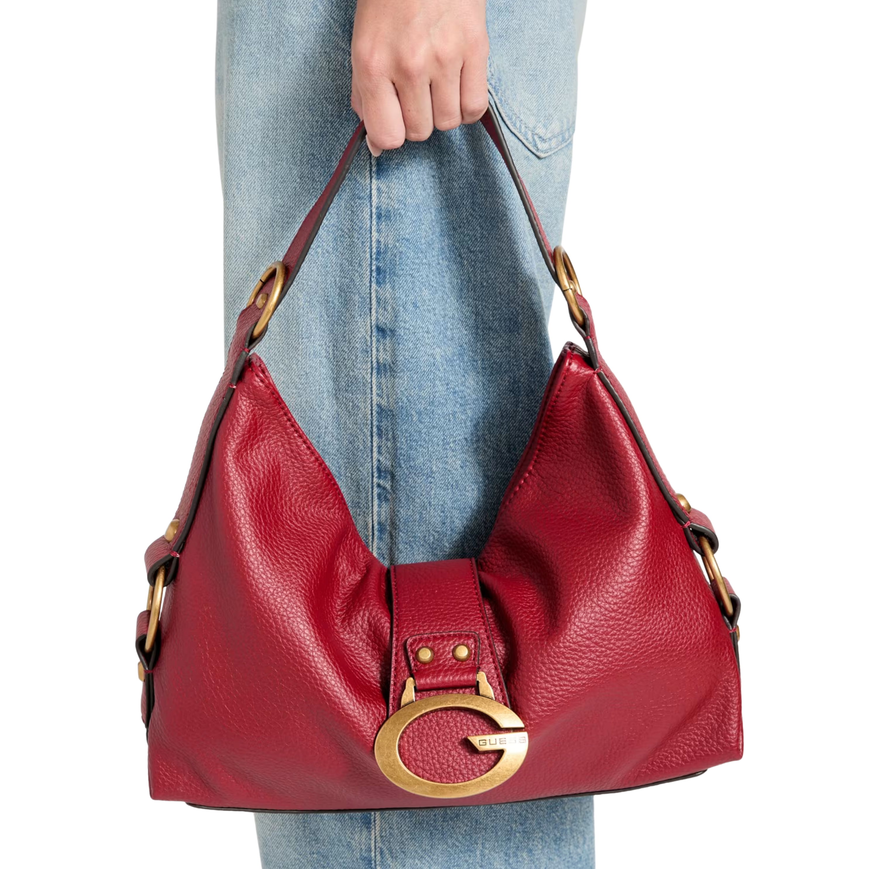 Guess Women Camden Medium Shoulder Bag - Red