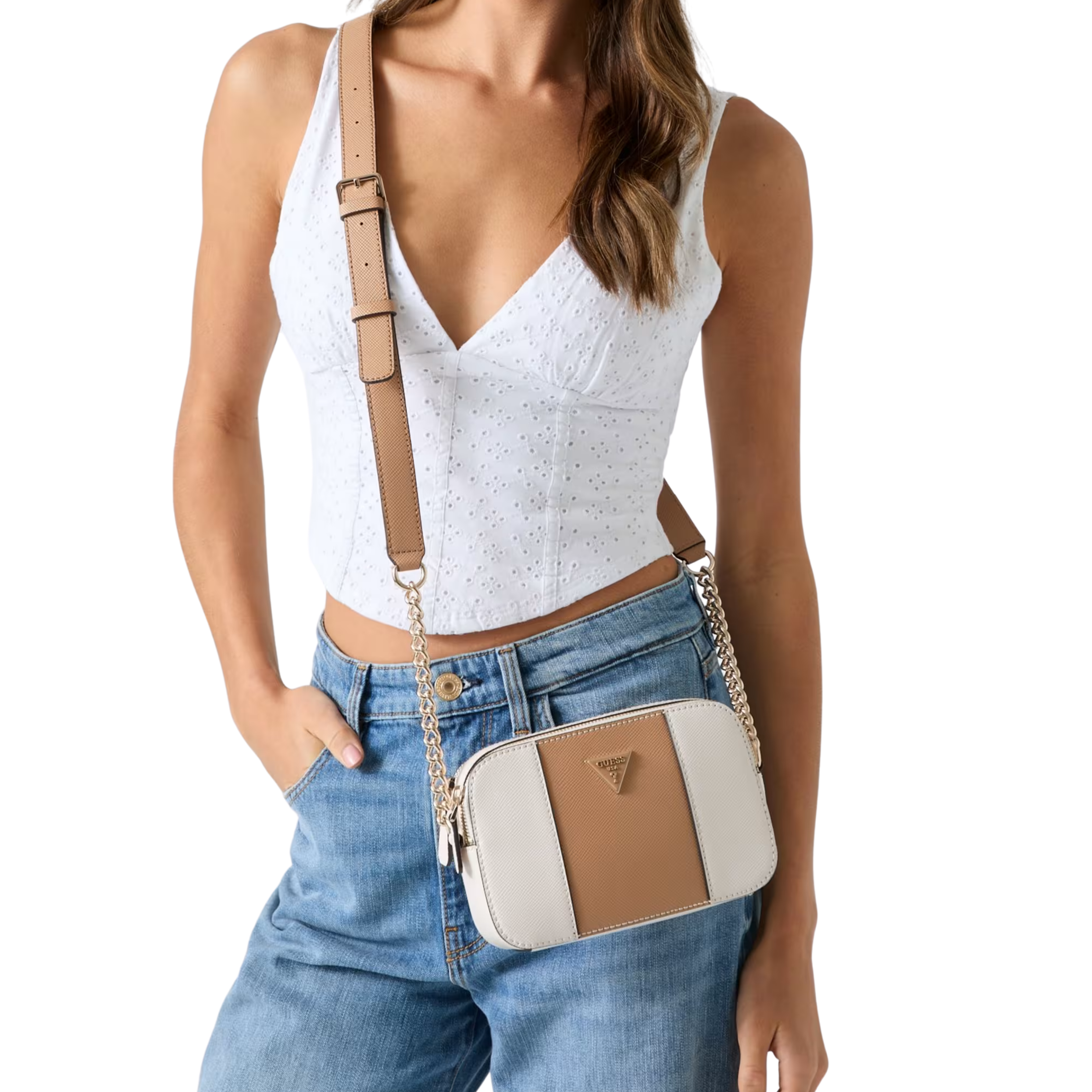 Guess Women Noelle Crossbody bag - Off White Beige