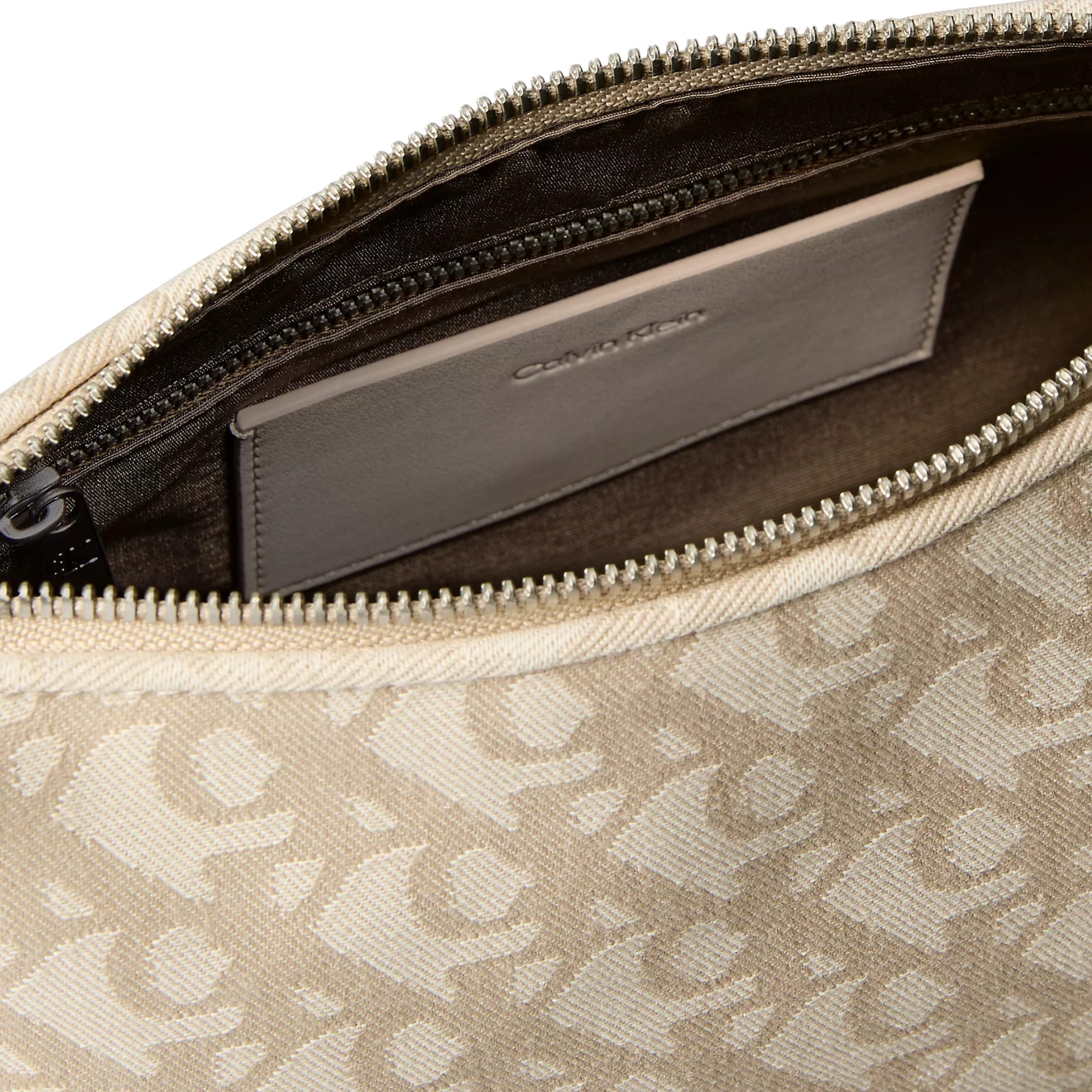 Calvin Klein Women Pleat Monogram Logo Shoulder Bag - Natural AOP