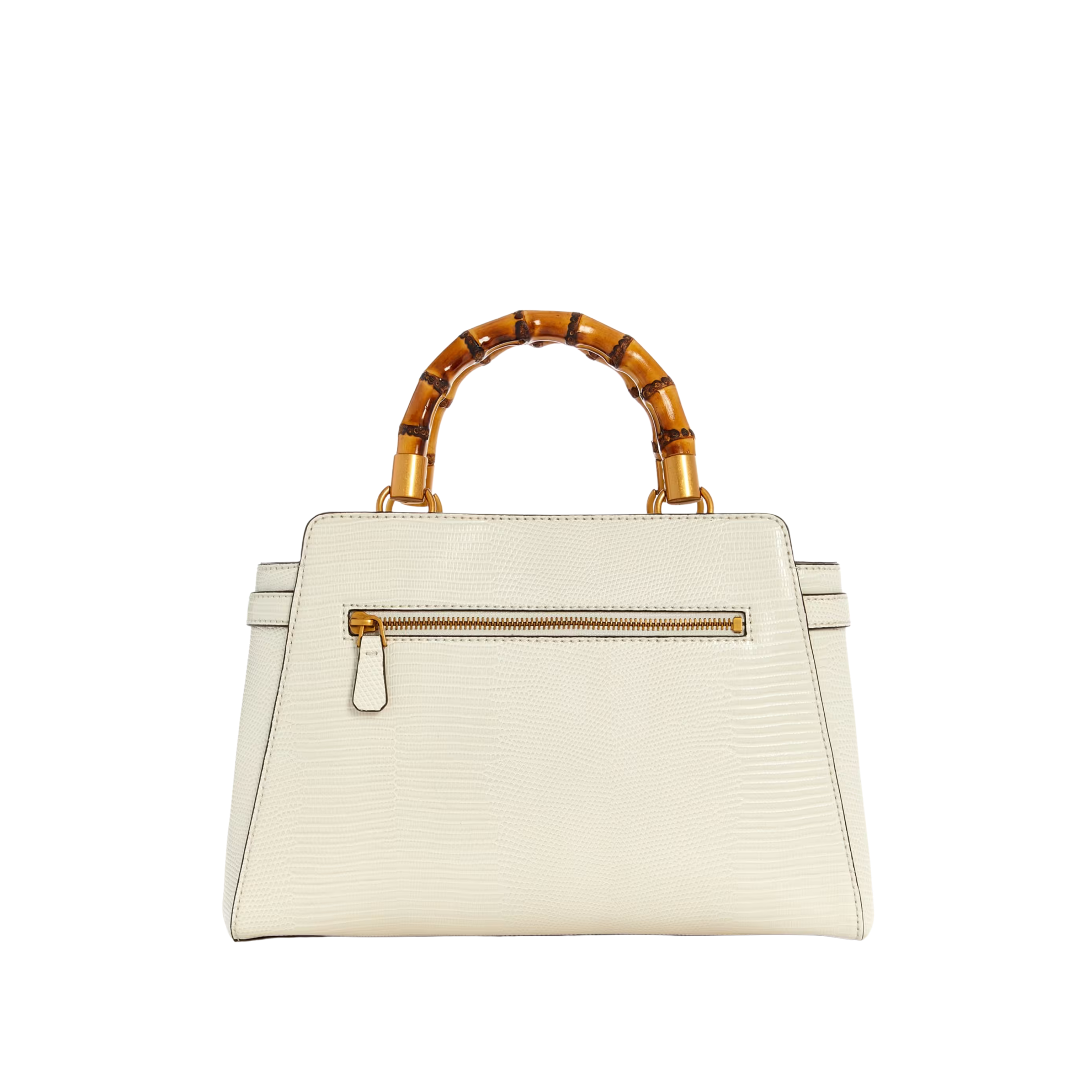 Guess Women Sibel Bamboo Handle Satchel - White