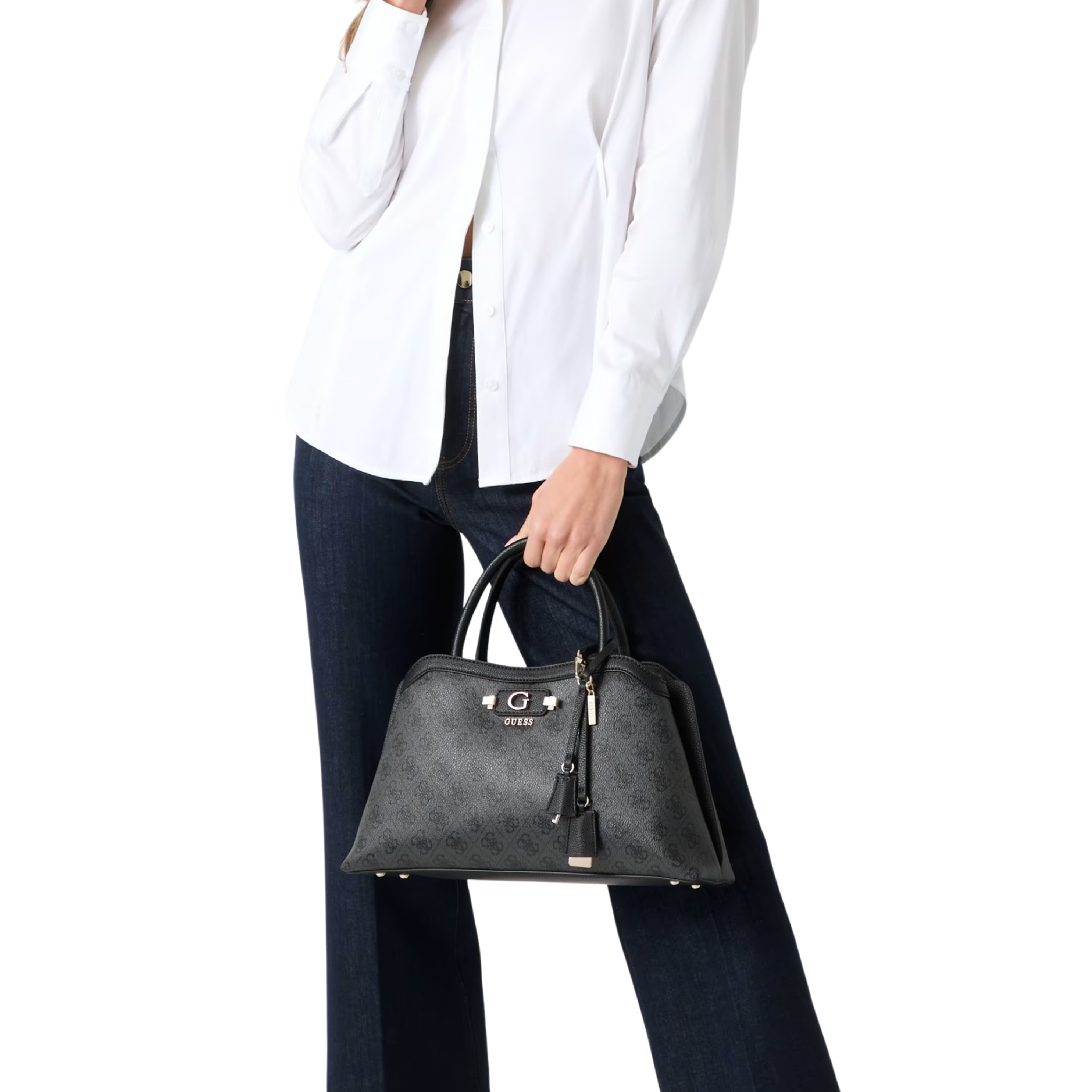 Guess Women Lindsey Satchel Bag - Cloud Wash