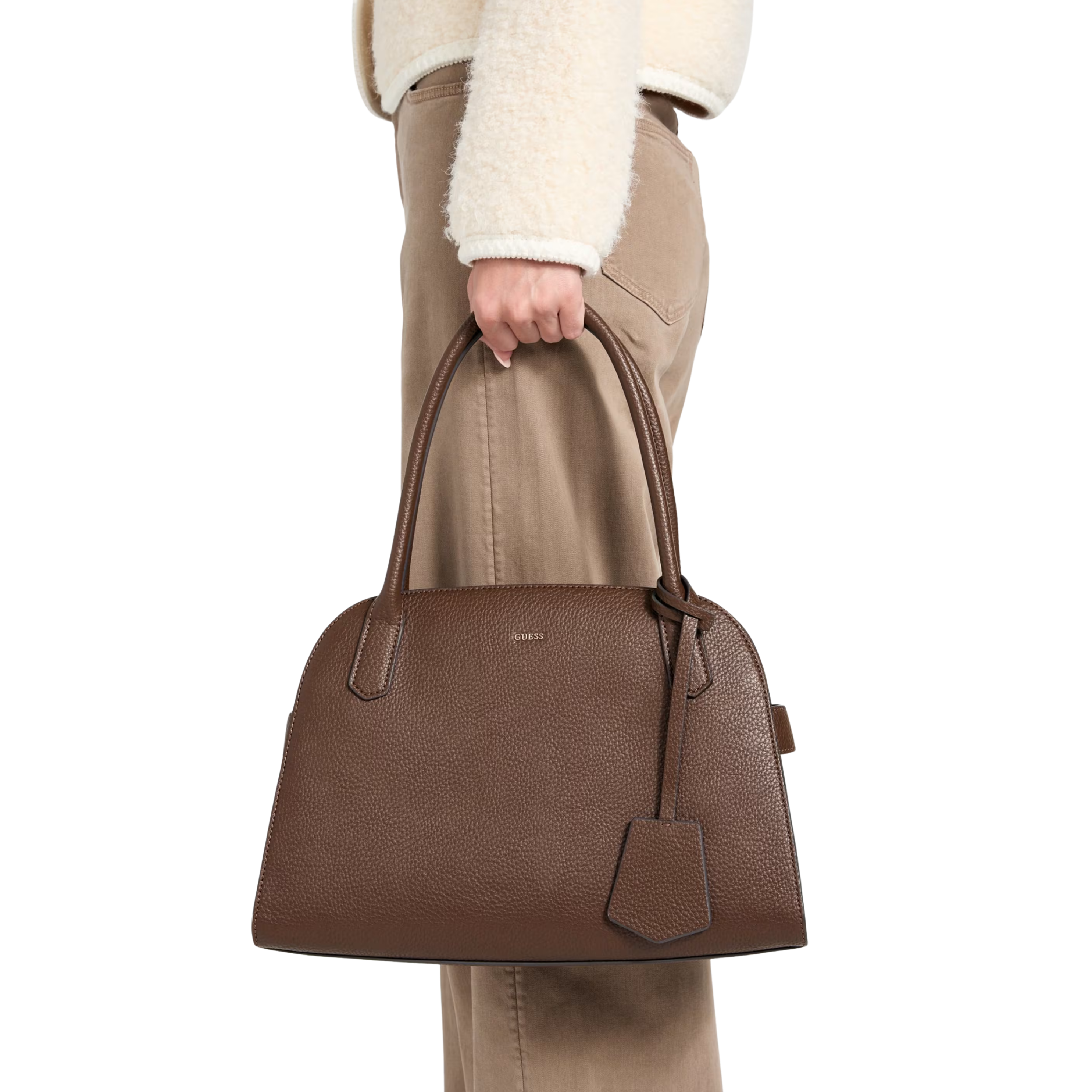 Guess Women Elowen Satchel - Espresso