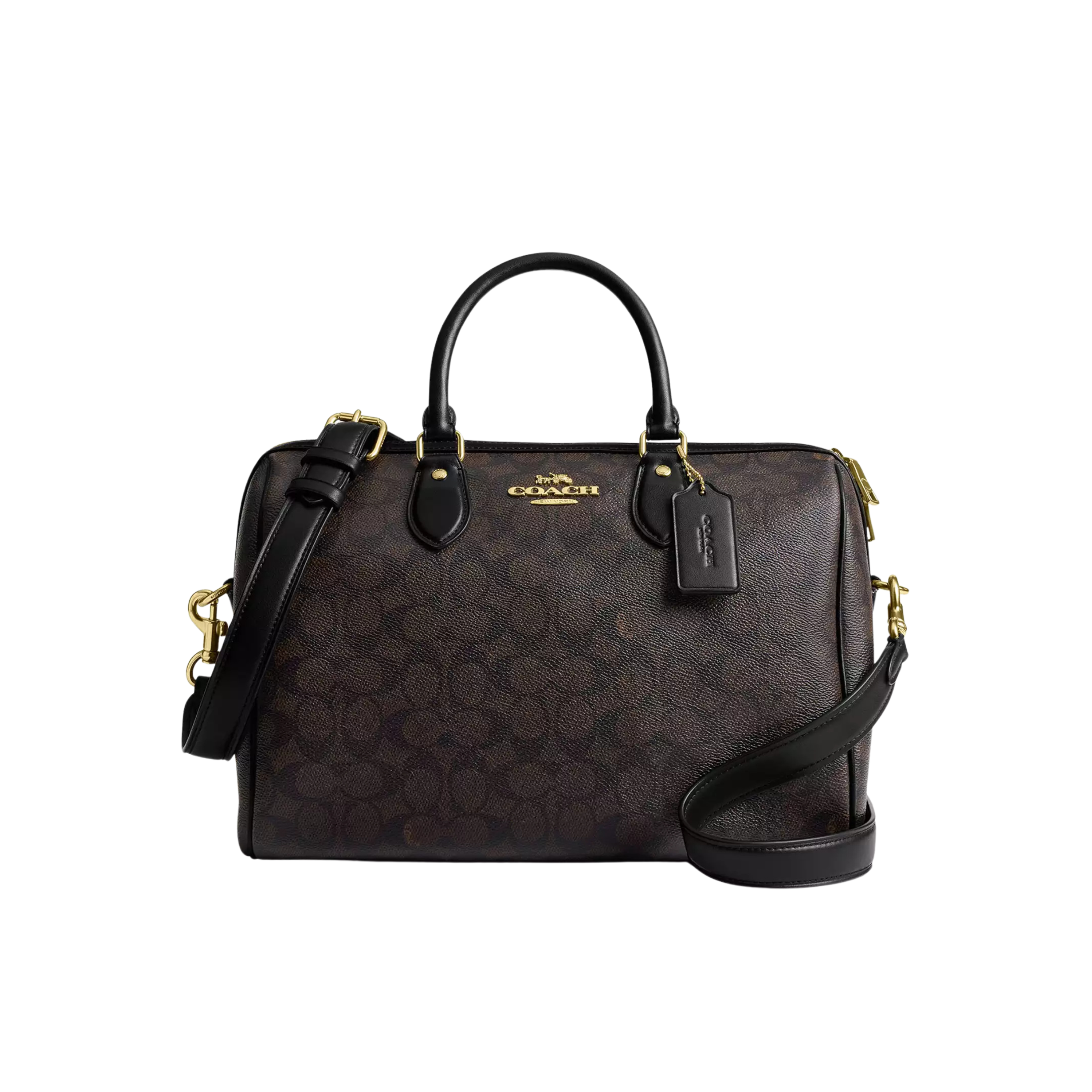 Coach Women Rowan Large Satchel Bag - Walnut Black