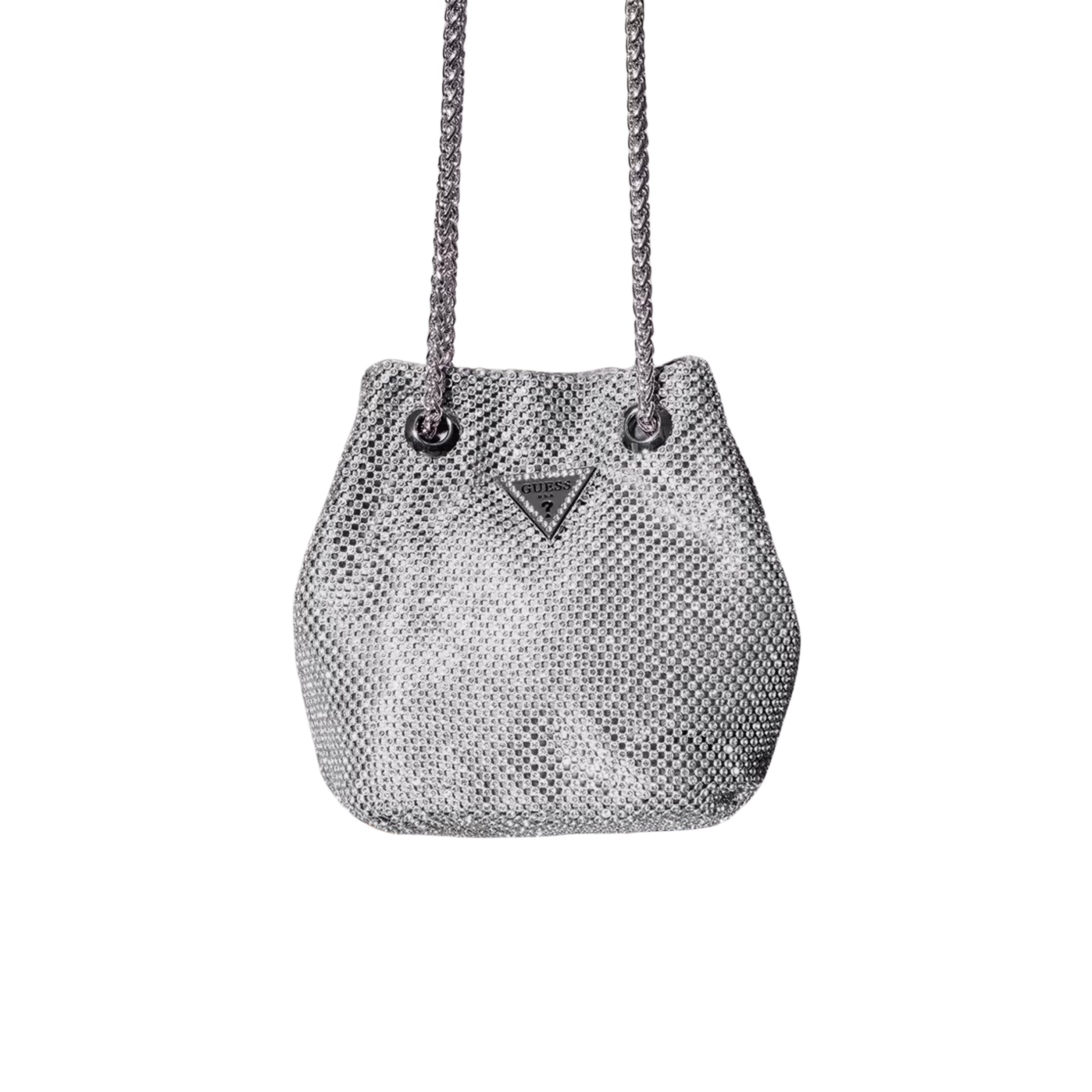 Guess Women Zalina Mesh Pouch - Silver