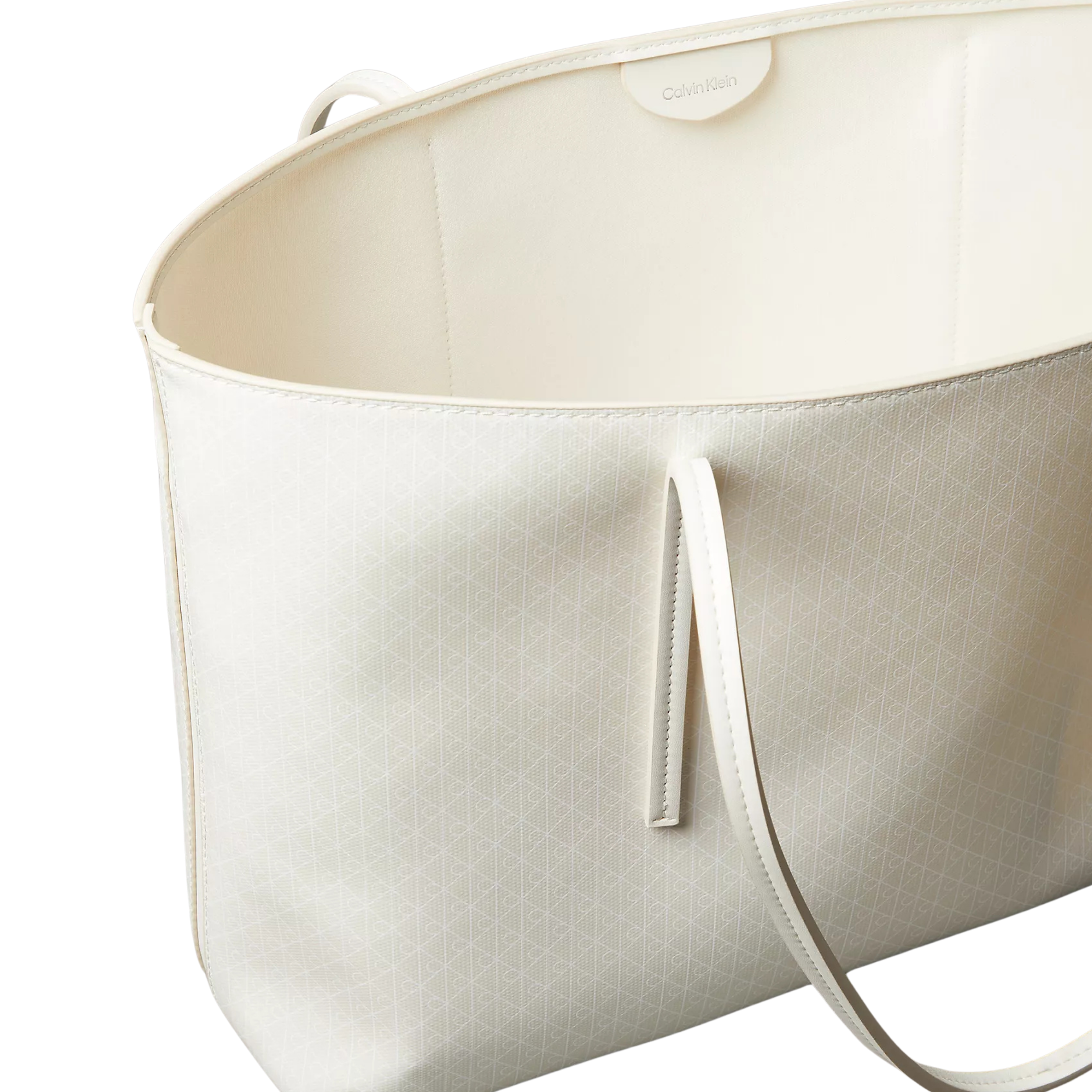 Calvin Klein Women Allover Emblem Logo Tote Bag With Pouch - Lily White