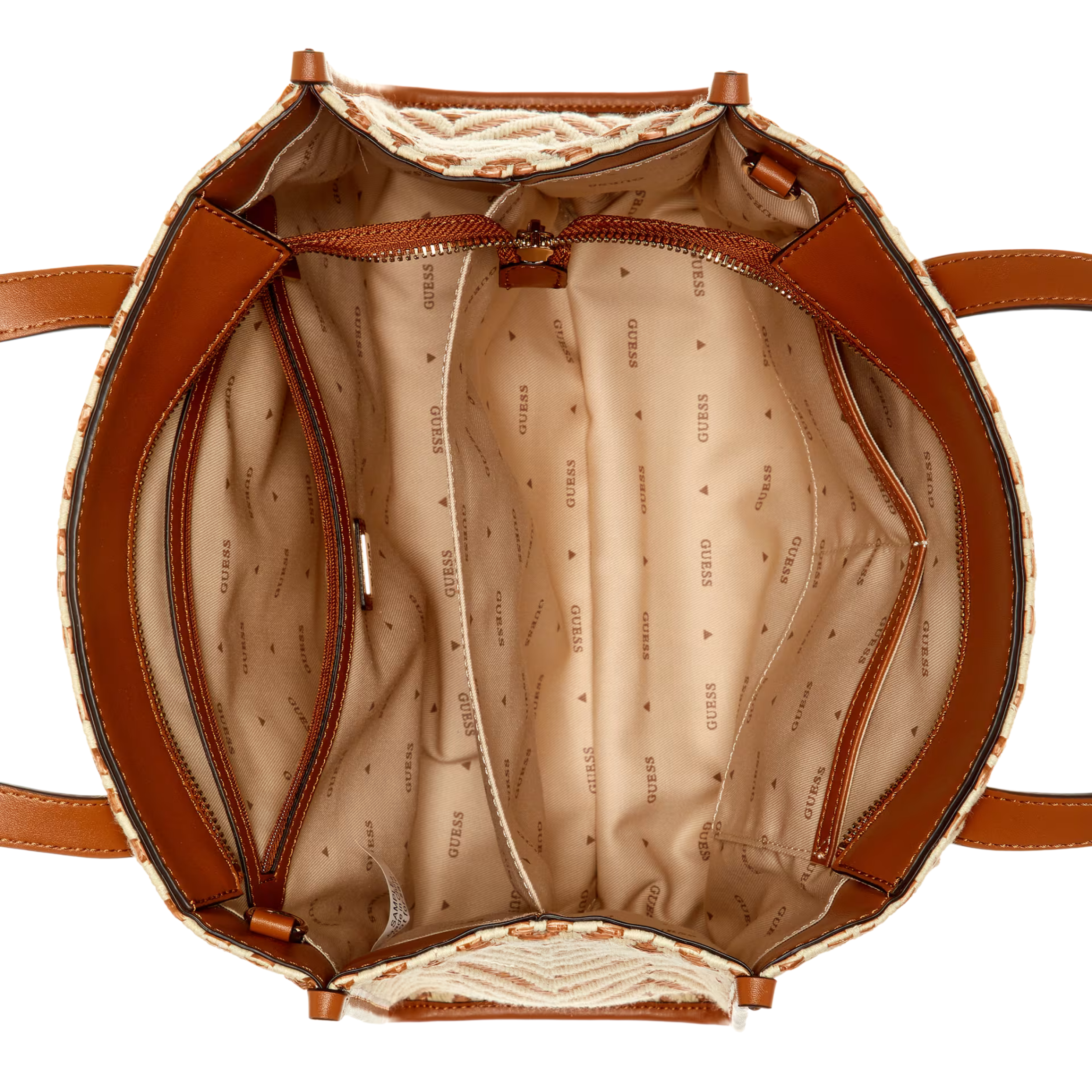 Guess Women Silvana Chevron Tote - Cognac