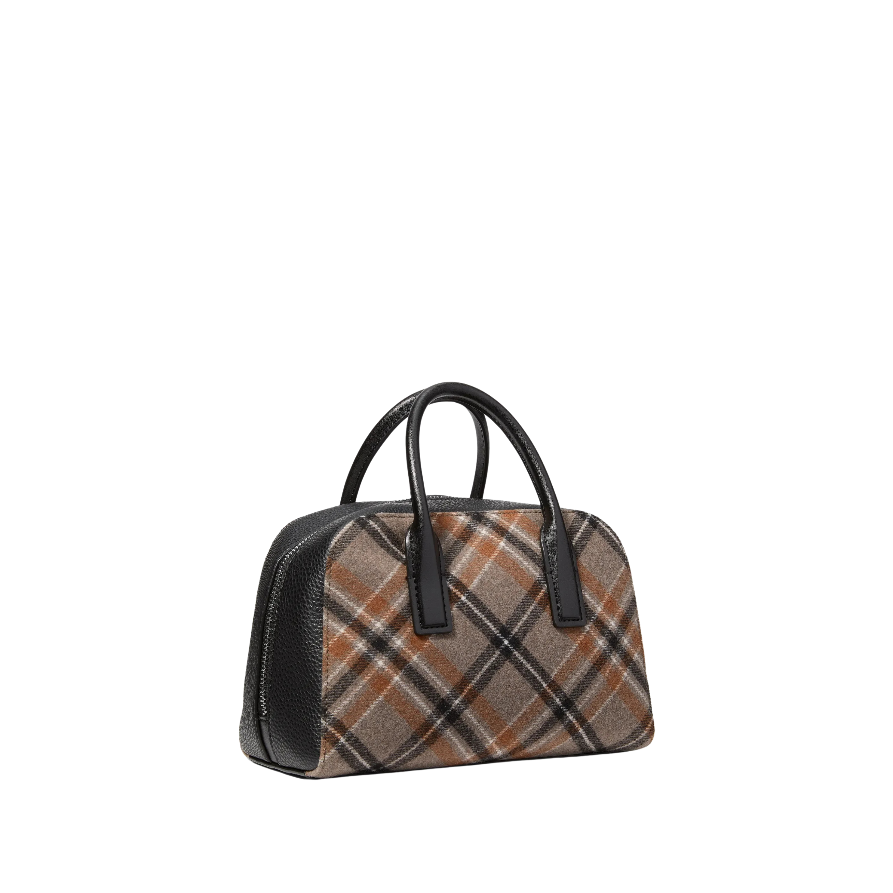 Michael Kors Women Ashton Small Plaid Print Wool Blend Messenger Bag - Black