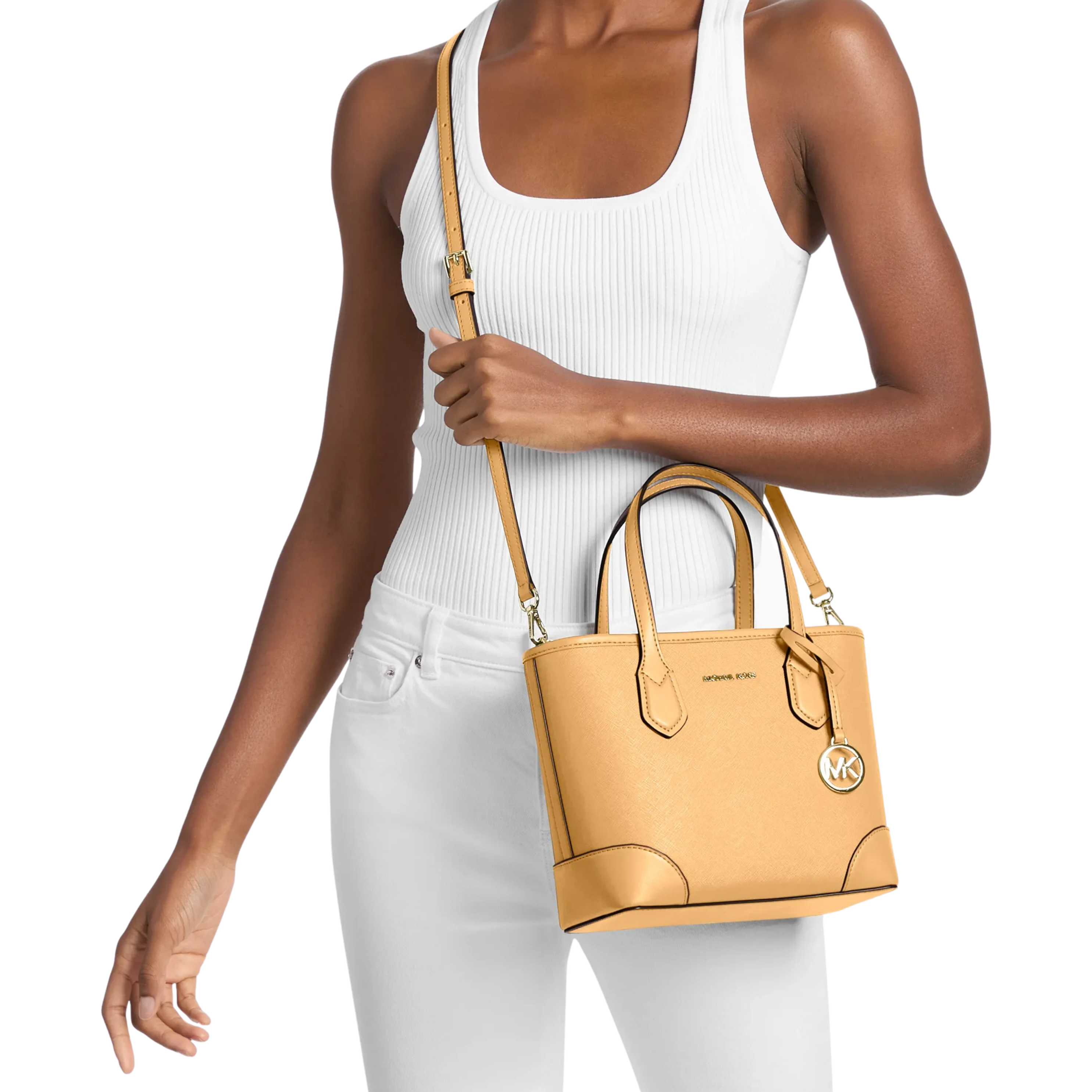 Michael Kors Women Eva Extra Small Leather Convertible Tote Bag - Honeywheat