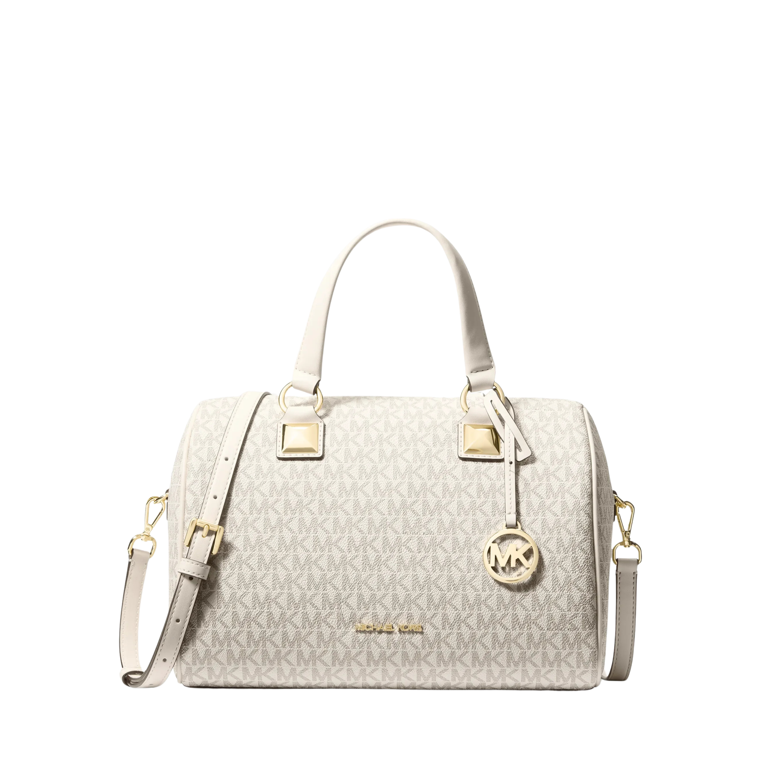 Michael Kors Women Grayson Medium Signature Logo Duffel Bag - Lt Cream Multi
