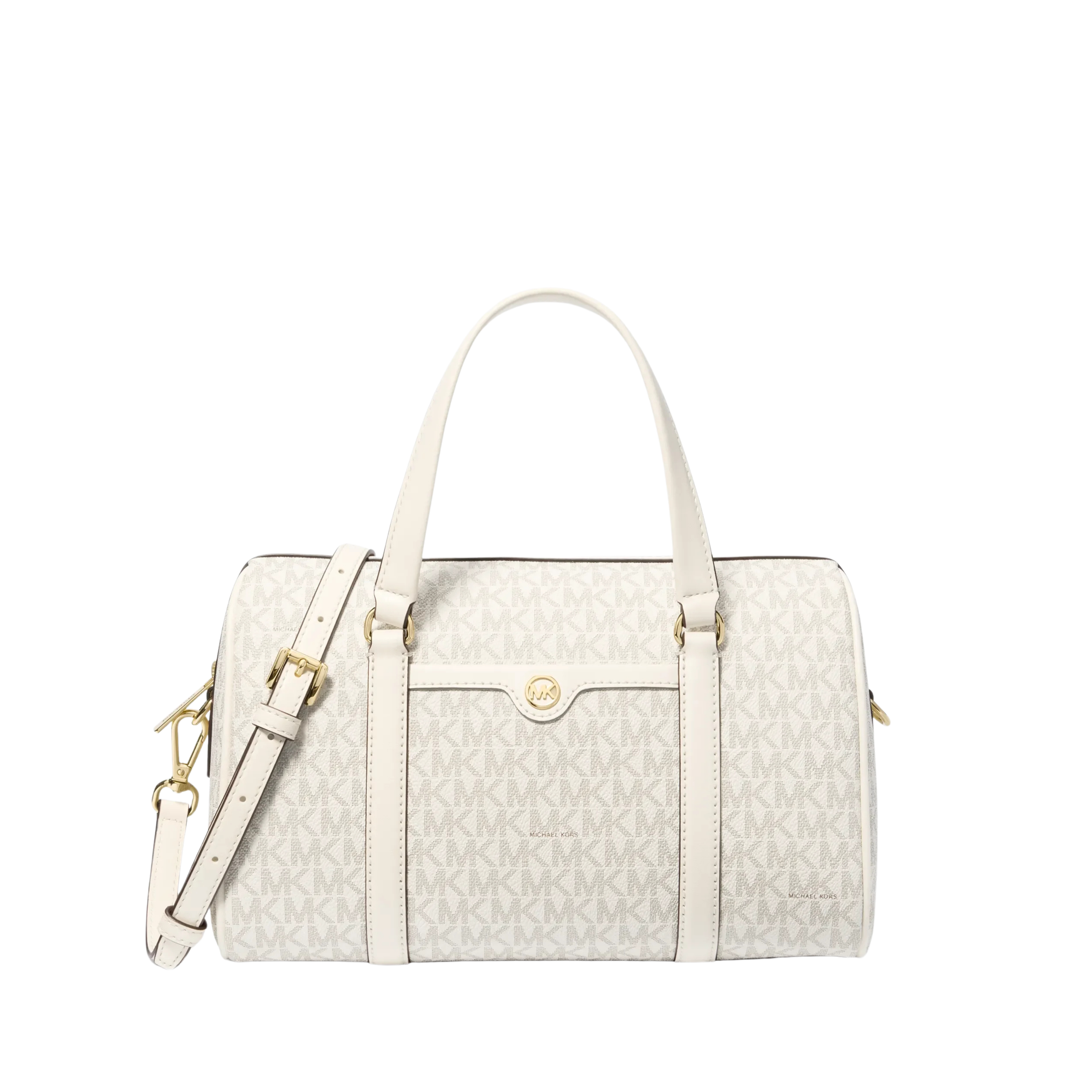 Michael Kors Women Jet Set Travel Medium Signature Logo Duffel Crossbody Bag - Lt Cream Multi (Copia)