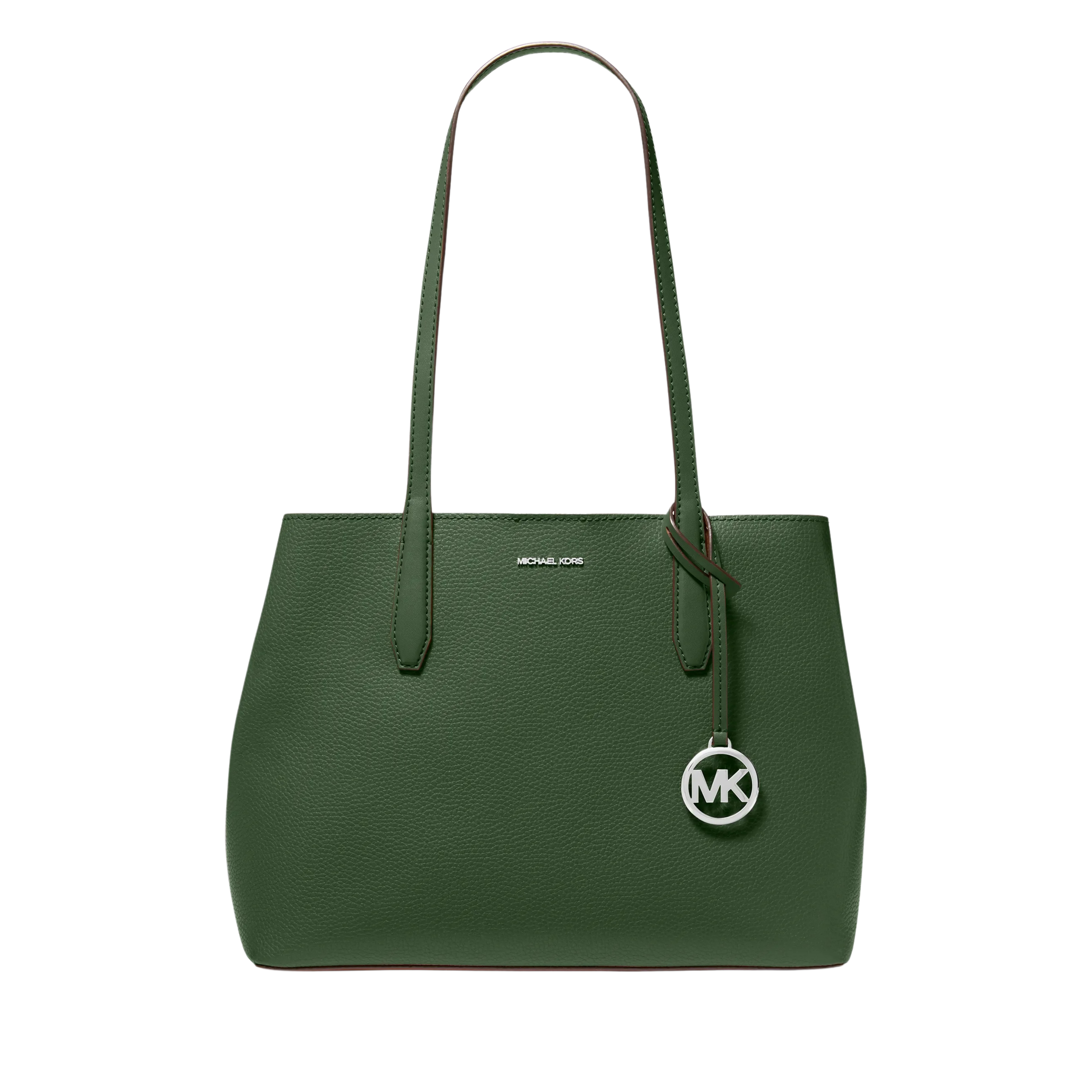 Michael Kors Women Avalon Medium Pebbled Leather Tote Bag - Amazon Green