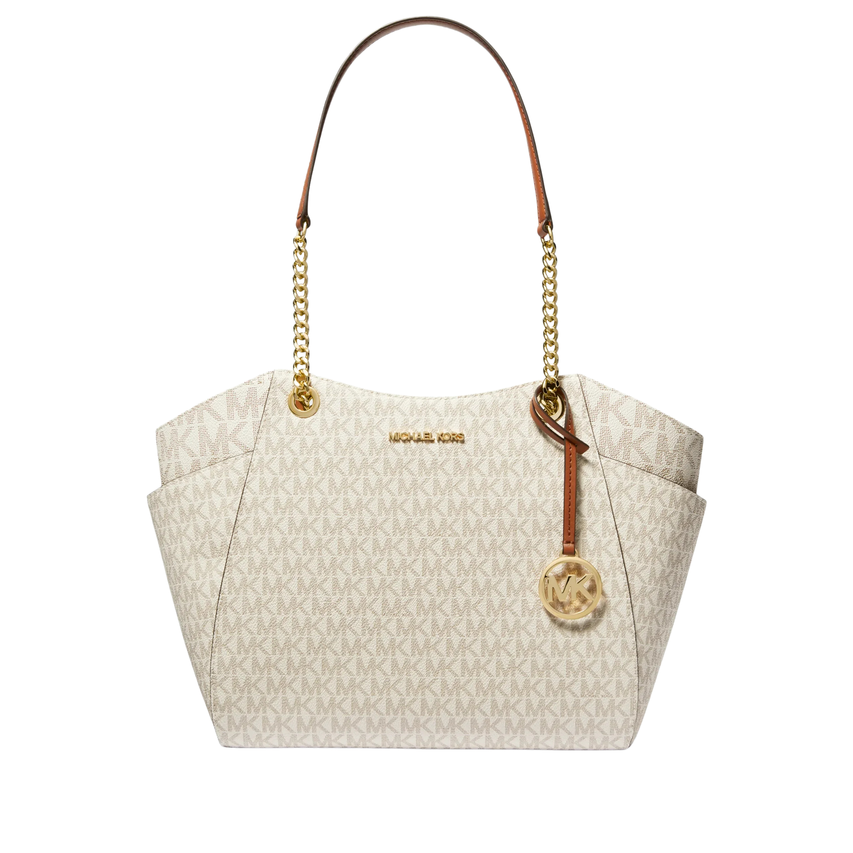 Michael Kors Women Jet Set Large Signature Logo Shoulder Bag - Vanilla