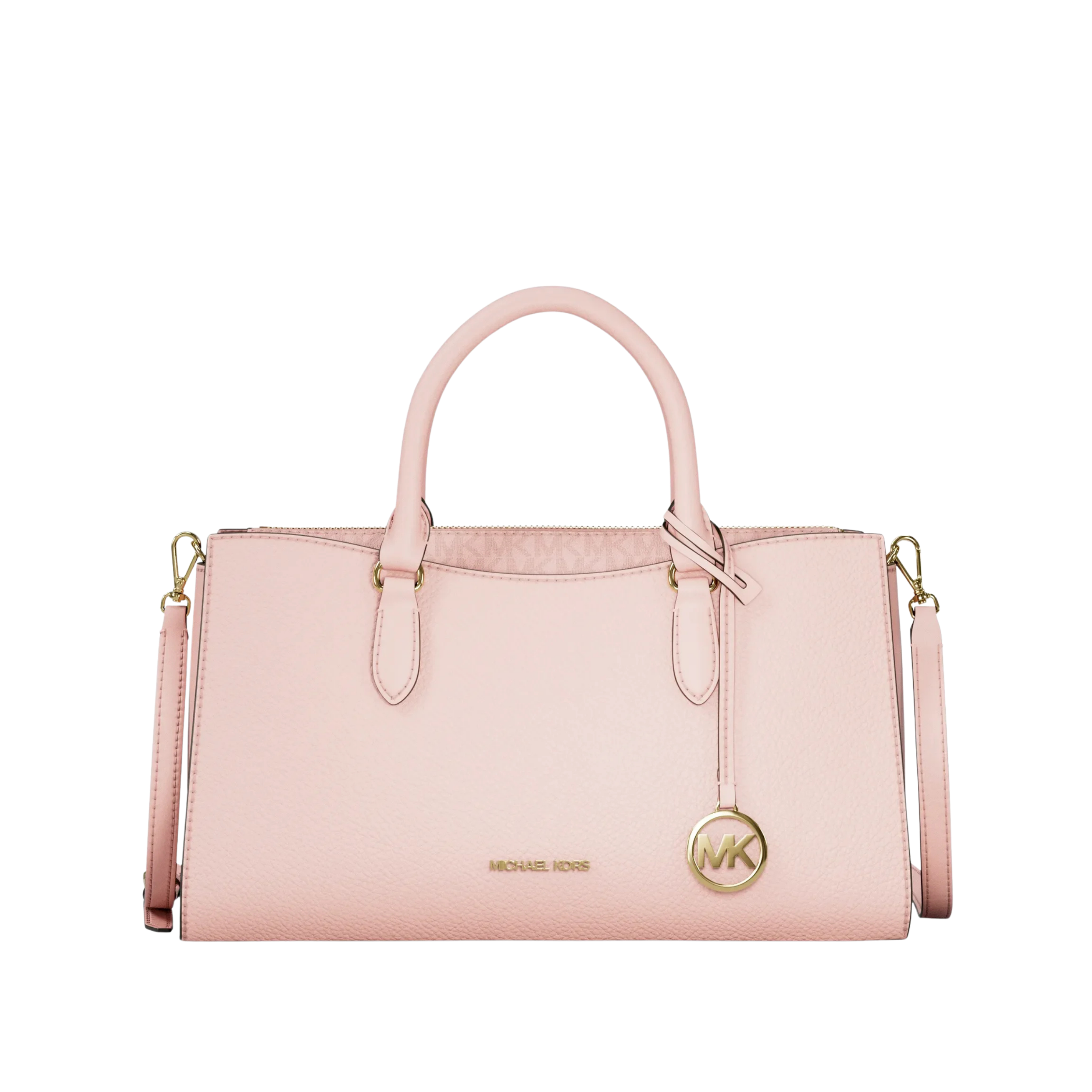 Michael Kors Women Arden Medium Leather Top Zip Satchel - Powder Blush