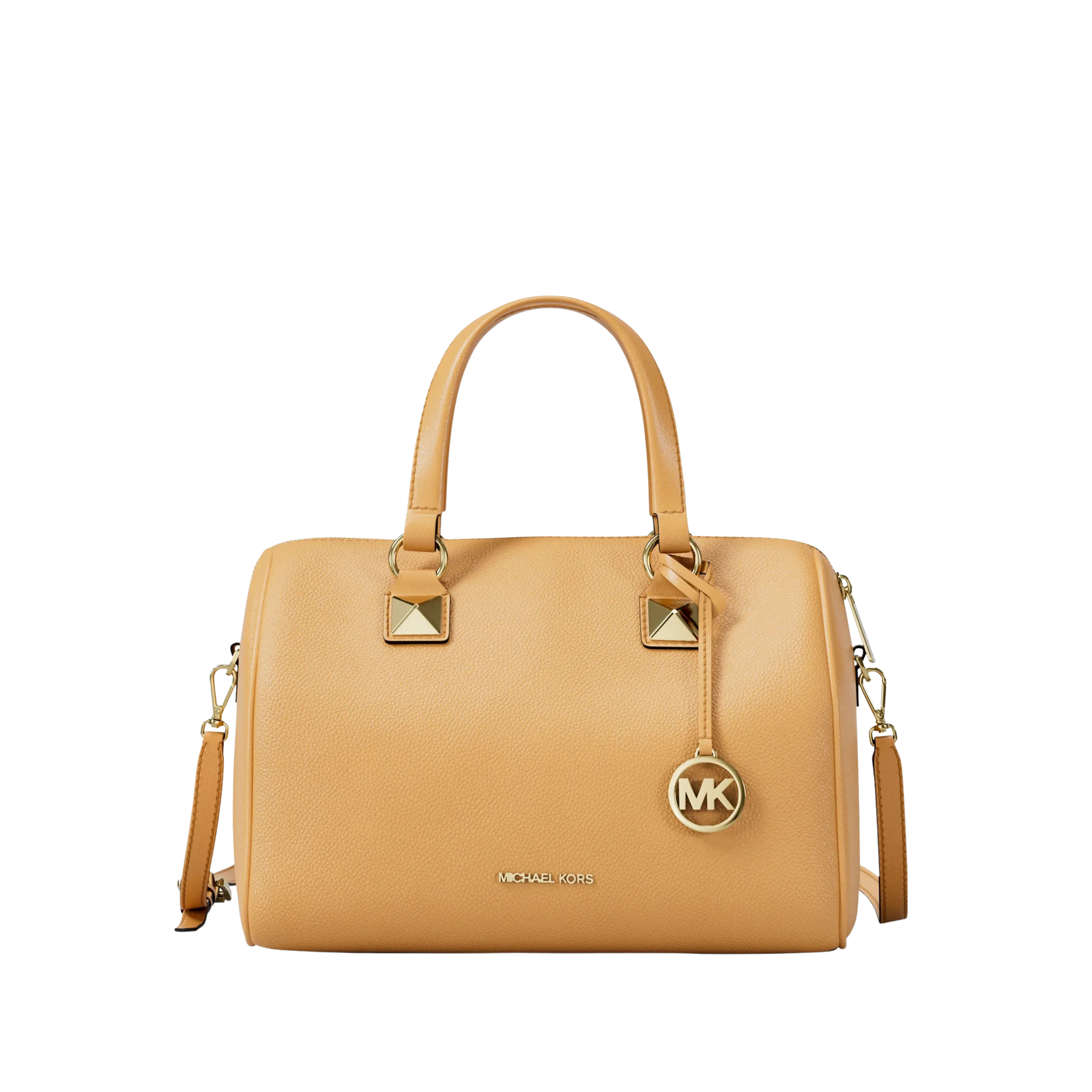 Michael Kors Women Grayson Medium Pebbled Leather Duffel Bag - Honeywheat