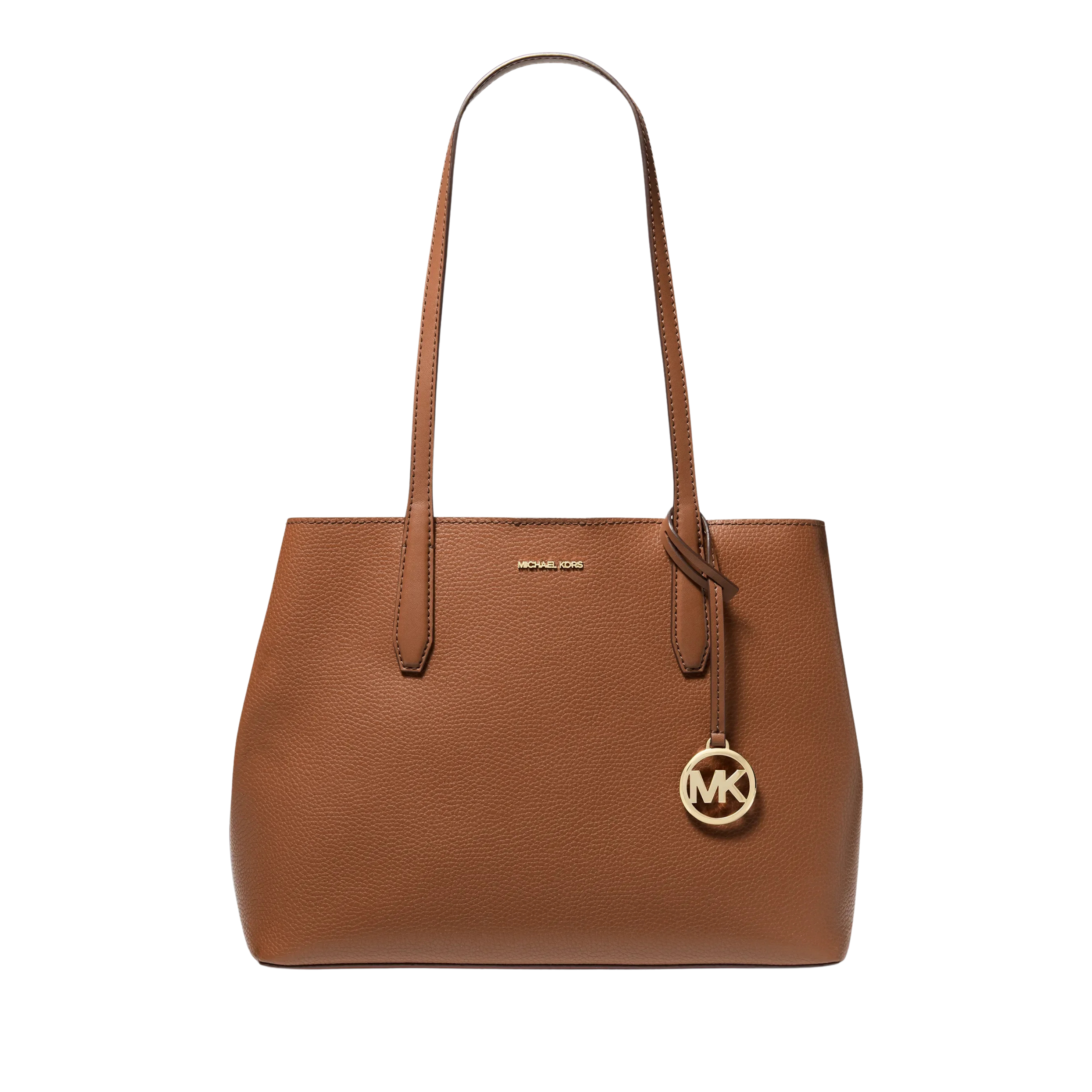 Michael Kors Women Avalon Medium Pebbled Leather Tote Bag - Luggage