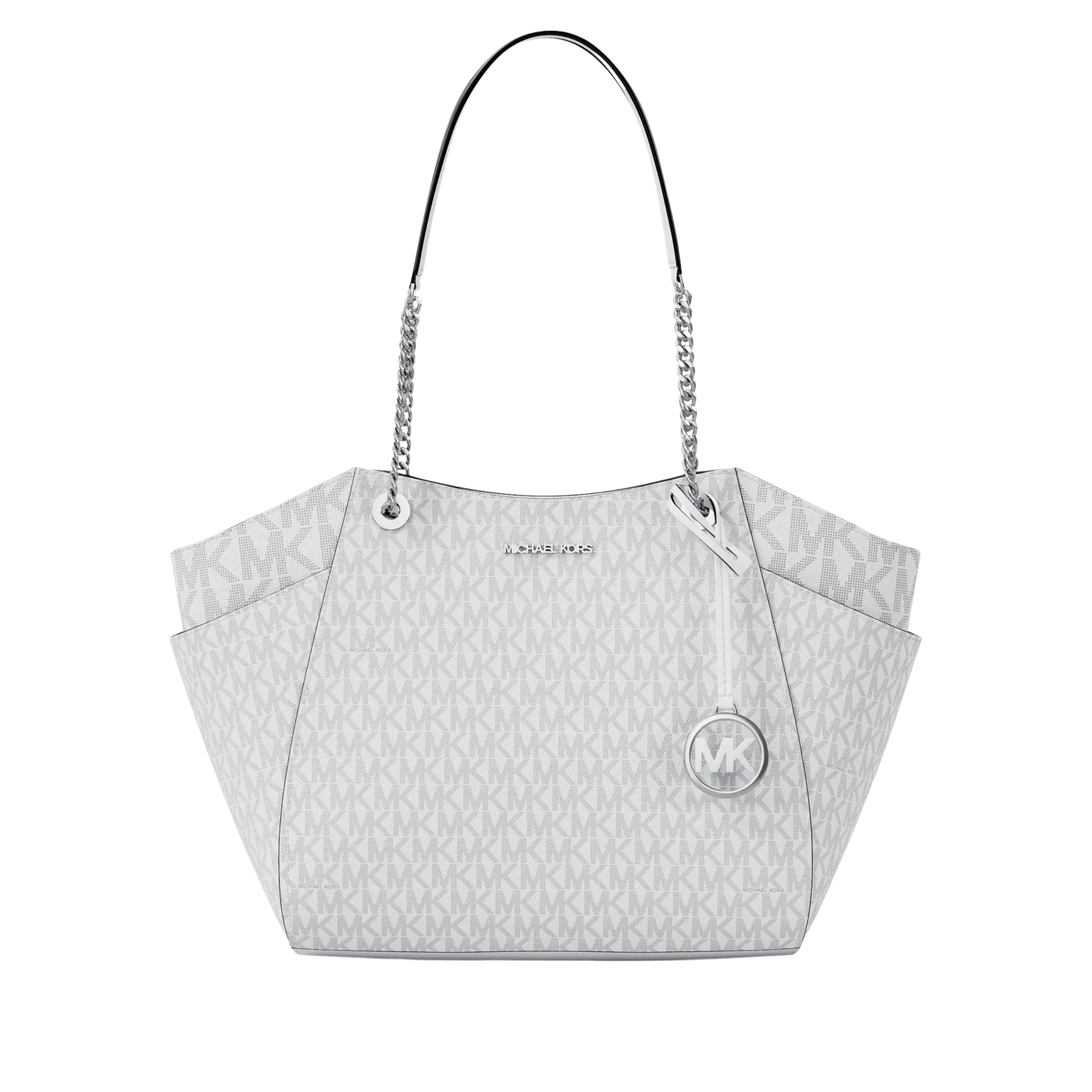 Michael Kors Women Jet Set Large Signature Logo Shoulder Bag - Optic White