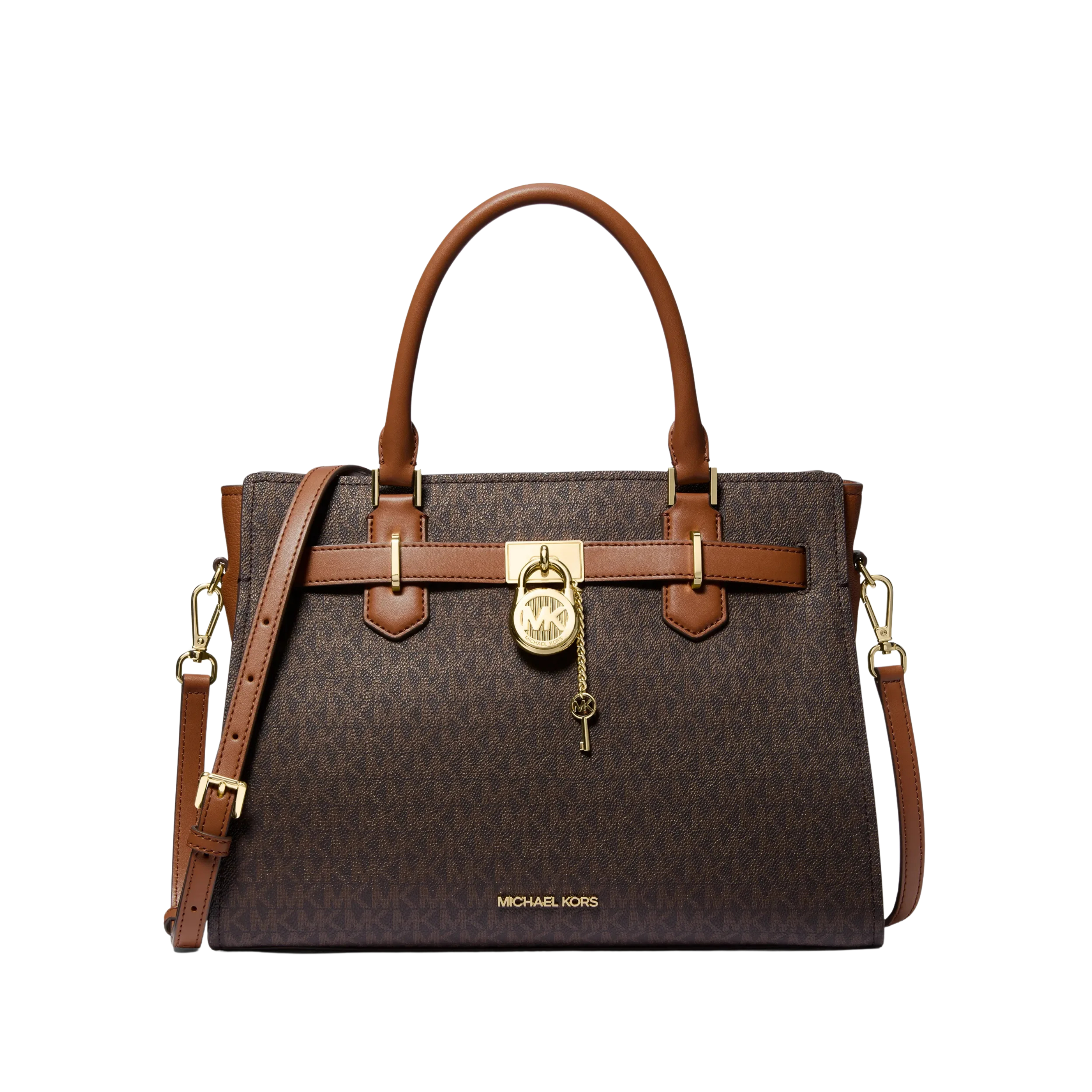 Michael Kors Women Hamilton Medium Logo Satchel - Brown
