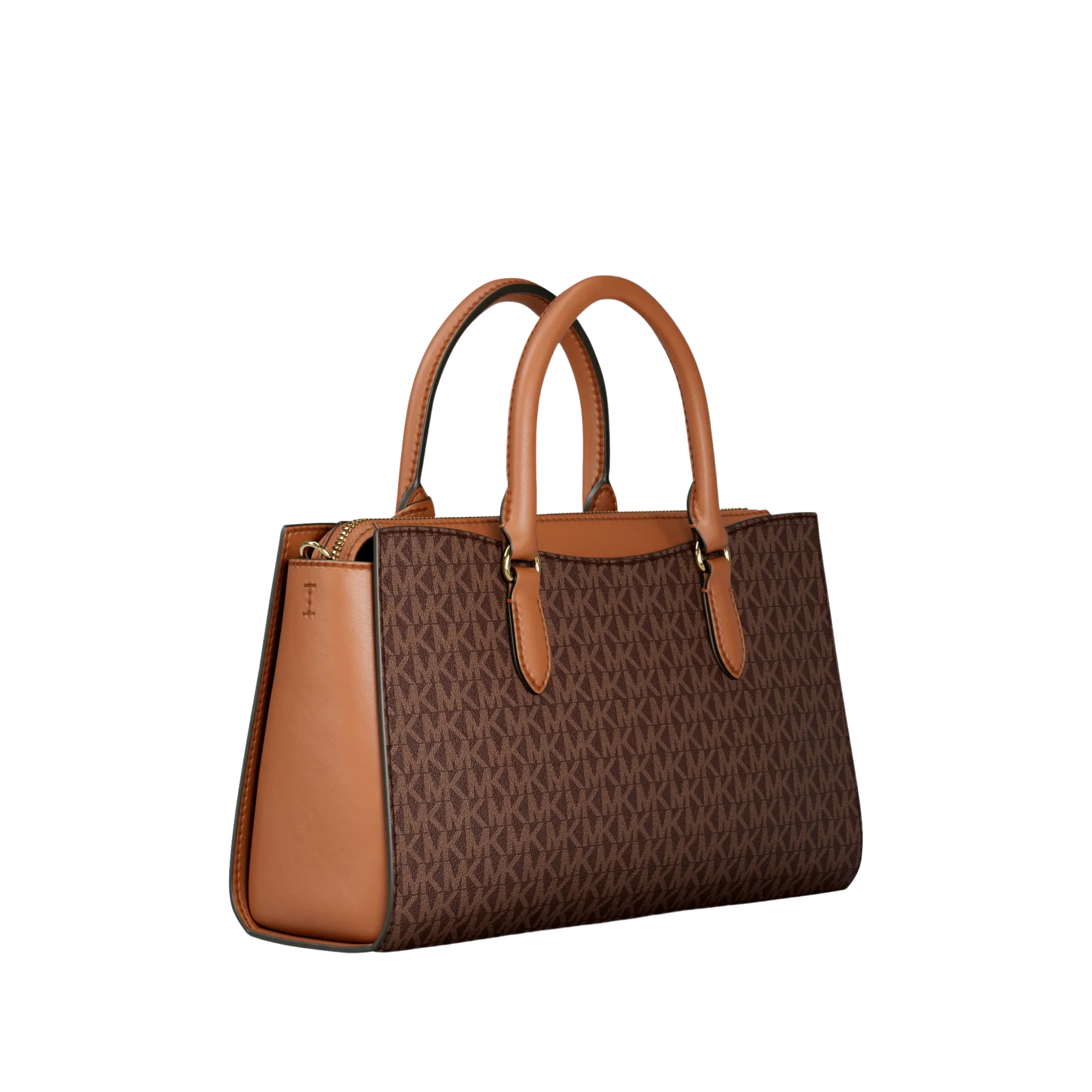 Michael Kors Women Arden Medium Signature Logo Top Zip Satchel - Brown