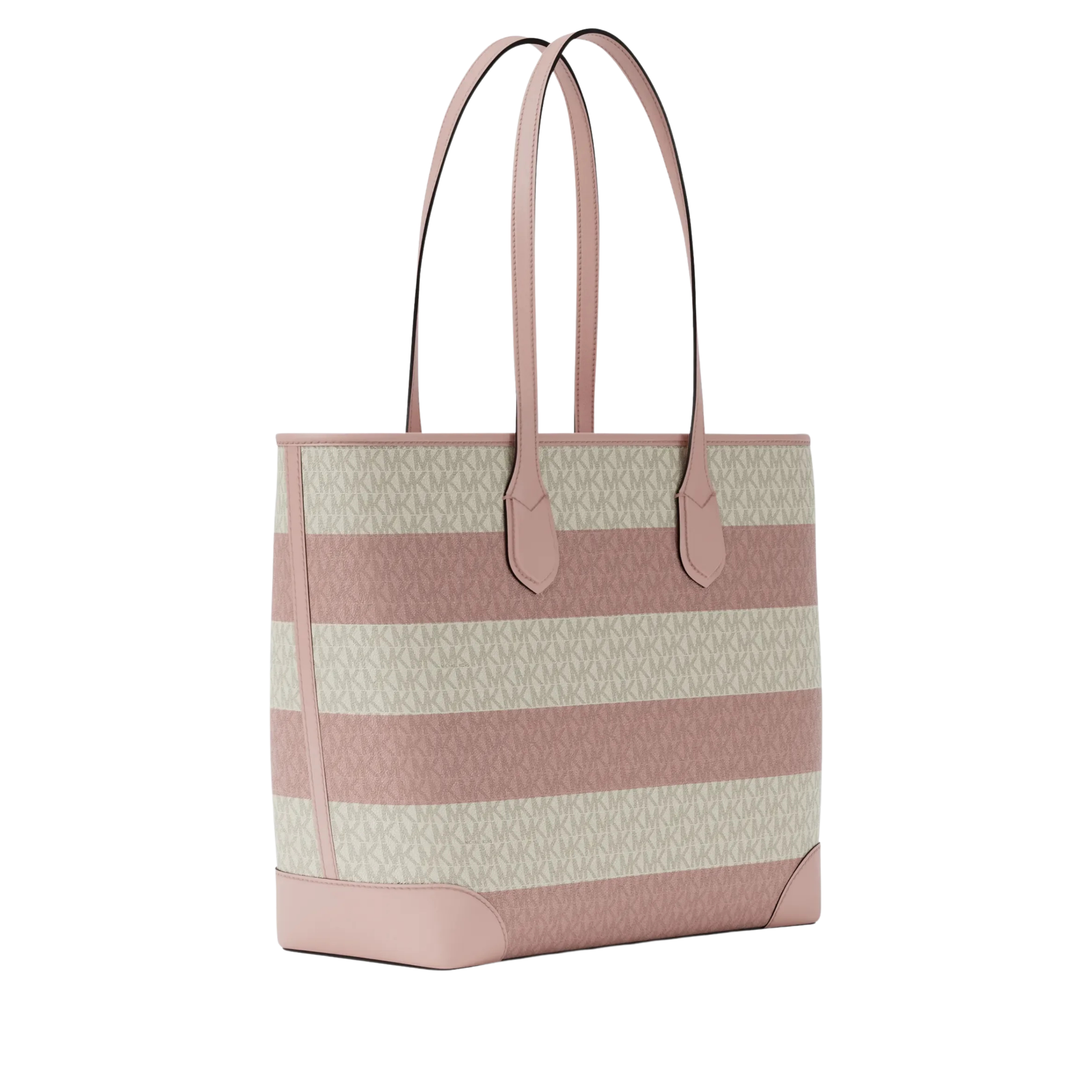 Michael Kors Women Eva Large Striped Signature Logo Tote Bag - Powder Blush