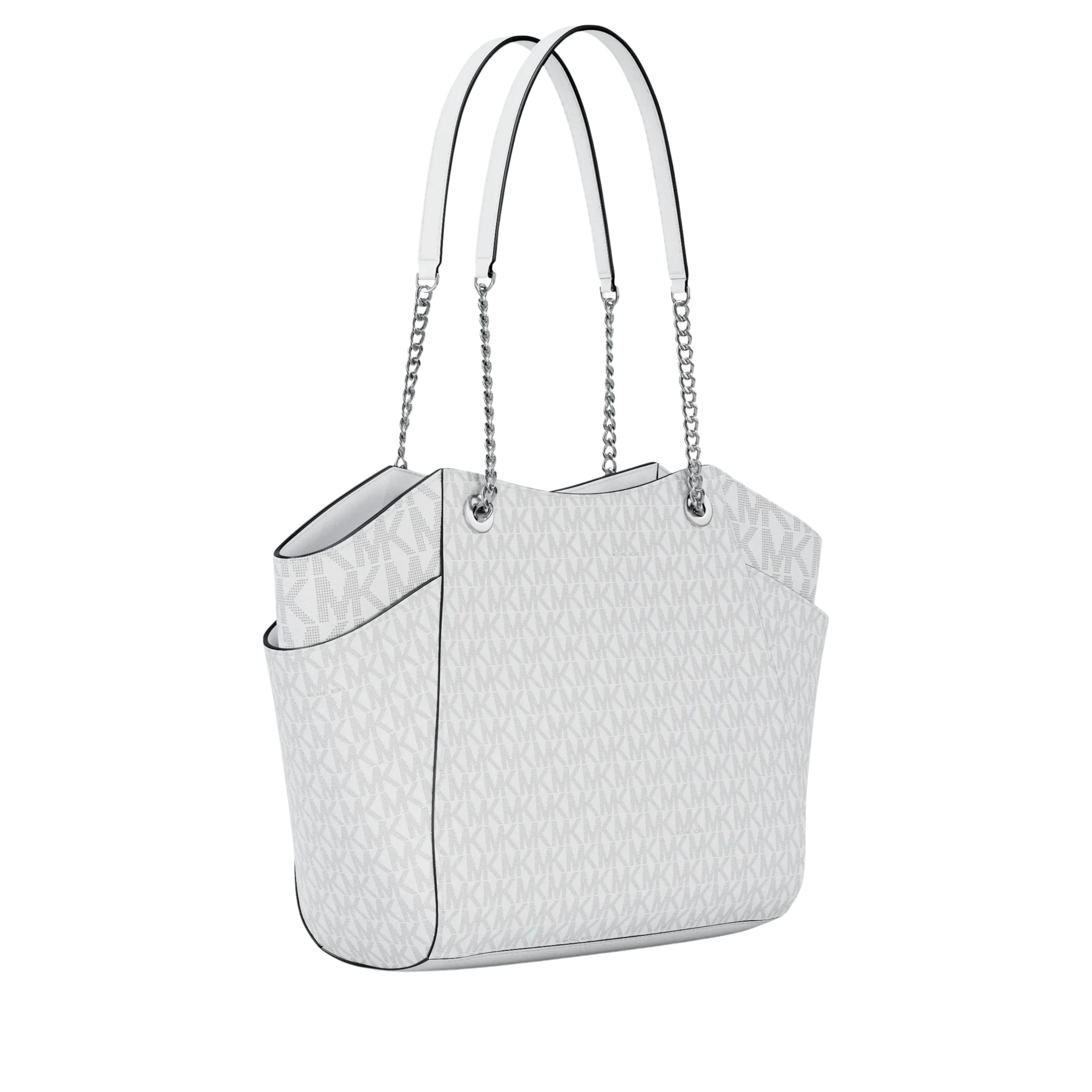 Michael Kors Women Jet Set Large Signature Logo Shoulder Bag - Optic White