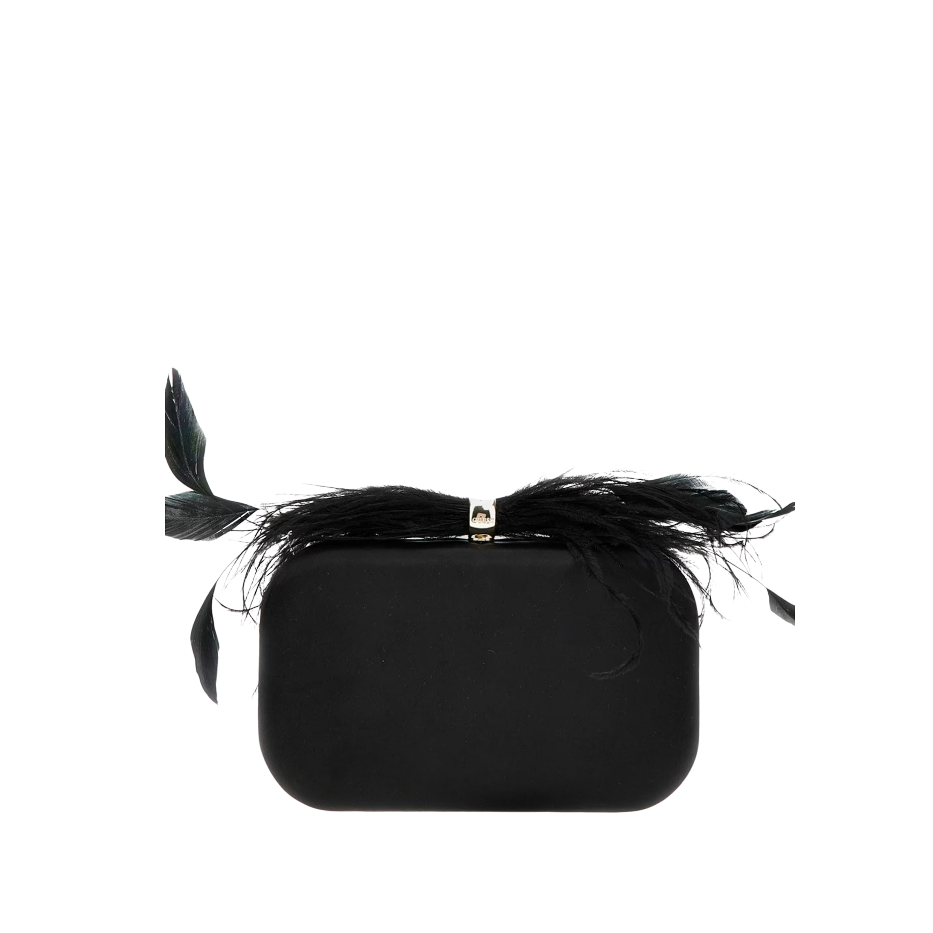 Guess Women Keyah Feather Top Clutch - Black