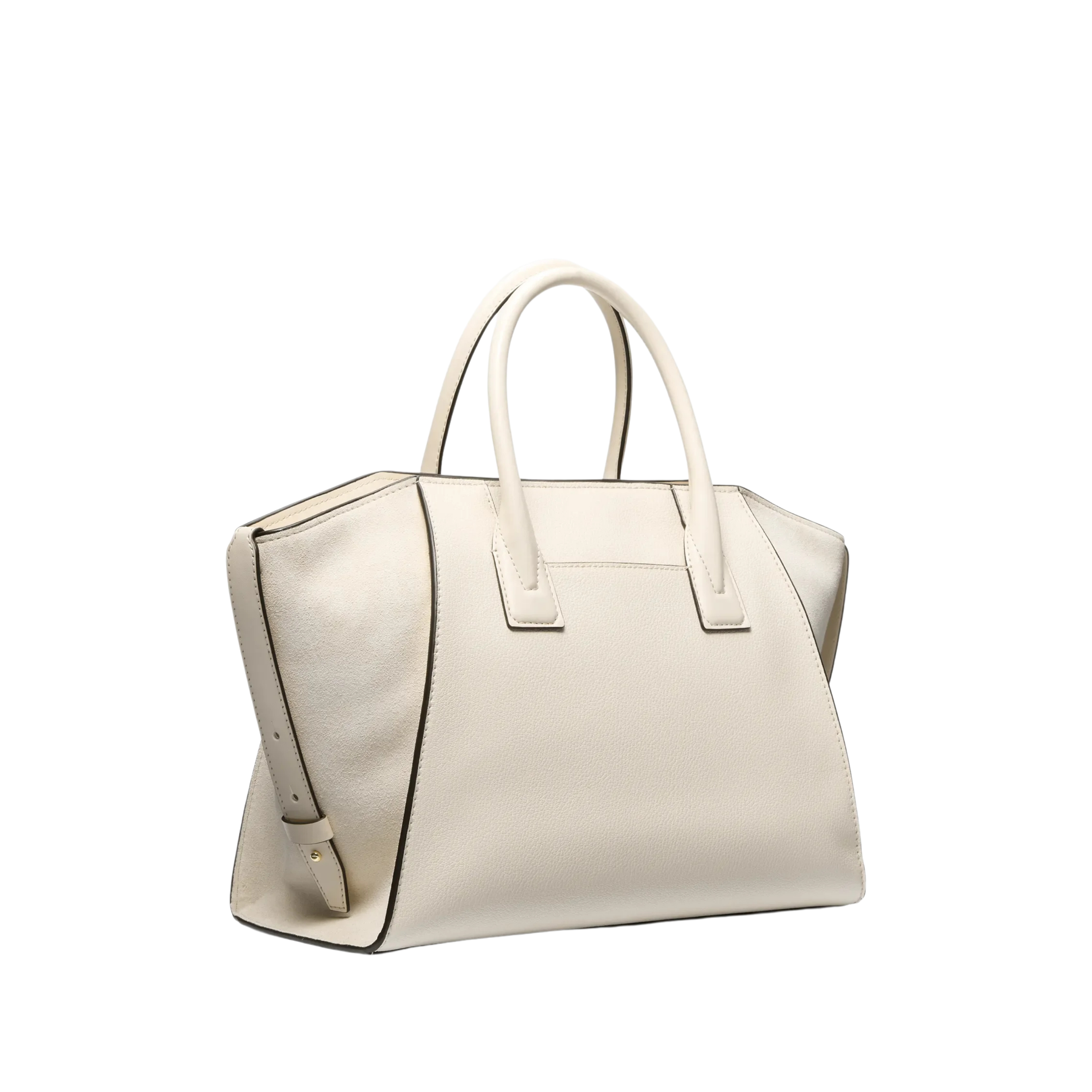 Michael Kors Women Avril Large Leather and Suede Satchel - Lt Cream