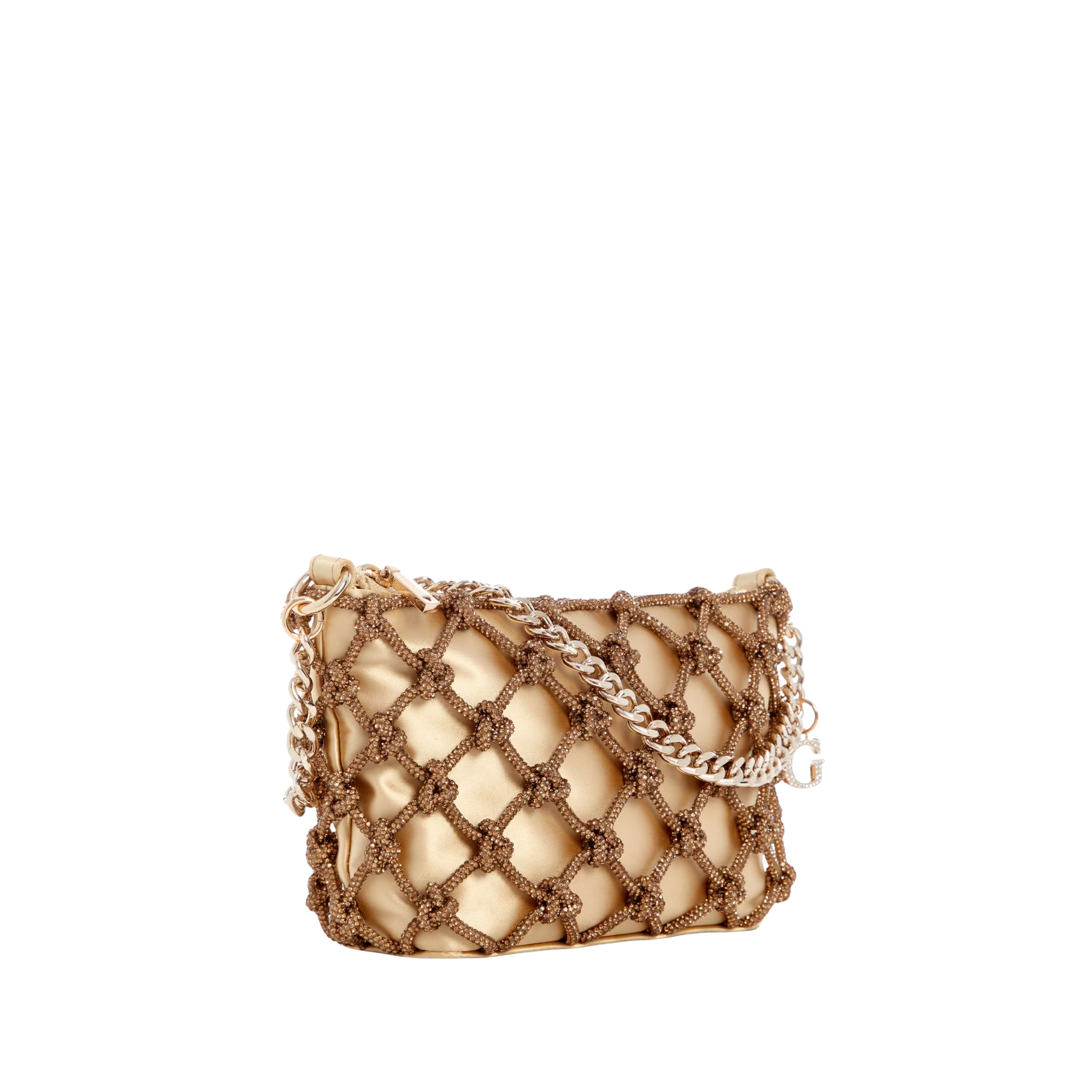 Guess Women Zalina Top Zip Shoulder Bag - Gold