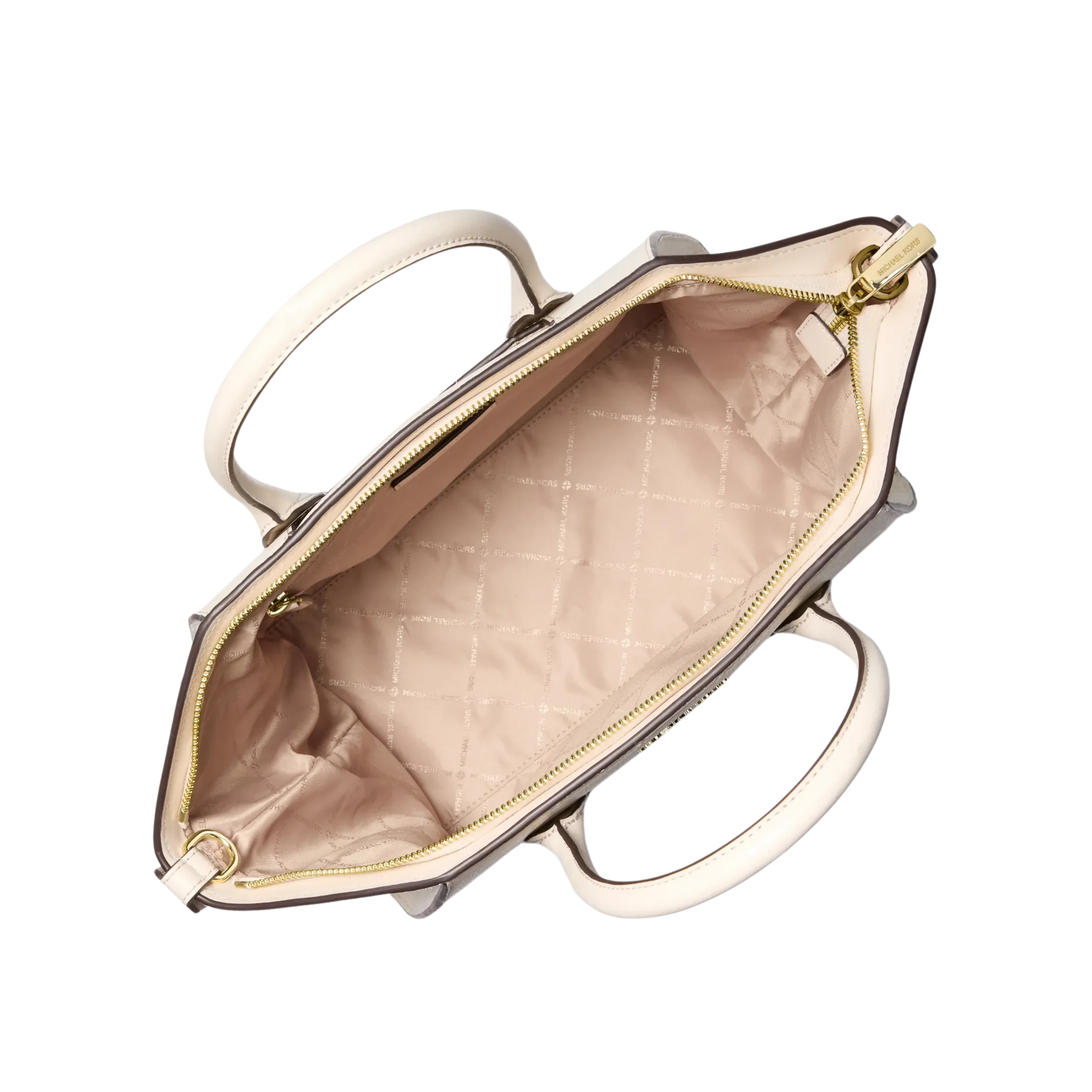 Michael Kors Women Avril Large Leather and Suede Satchel - Lt Cream