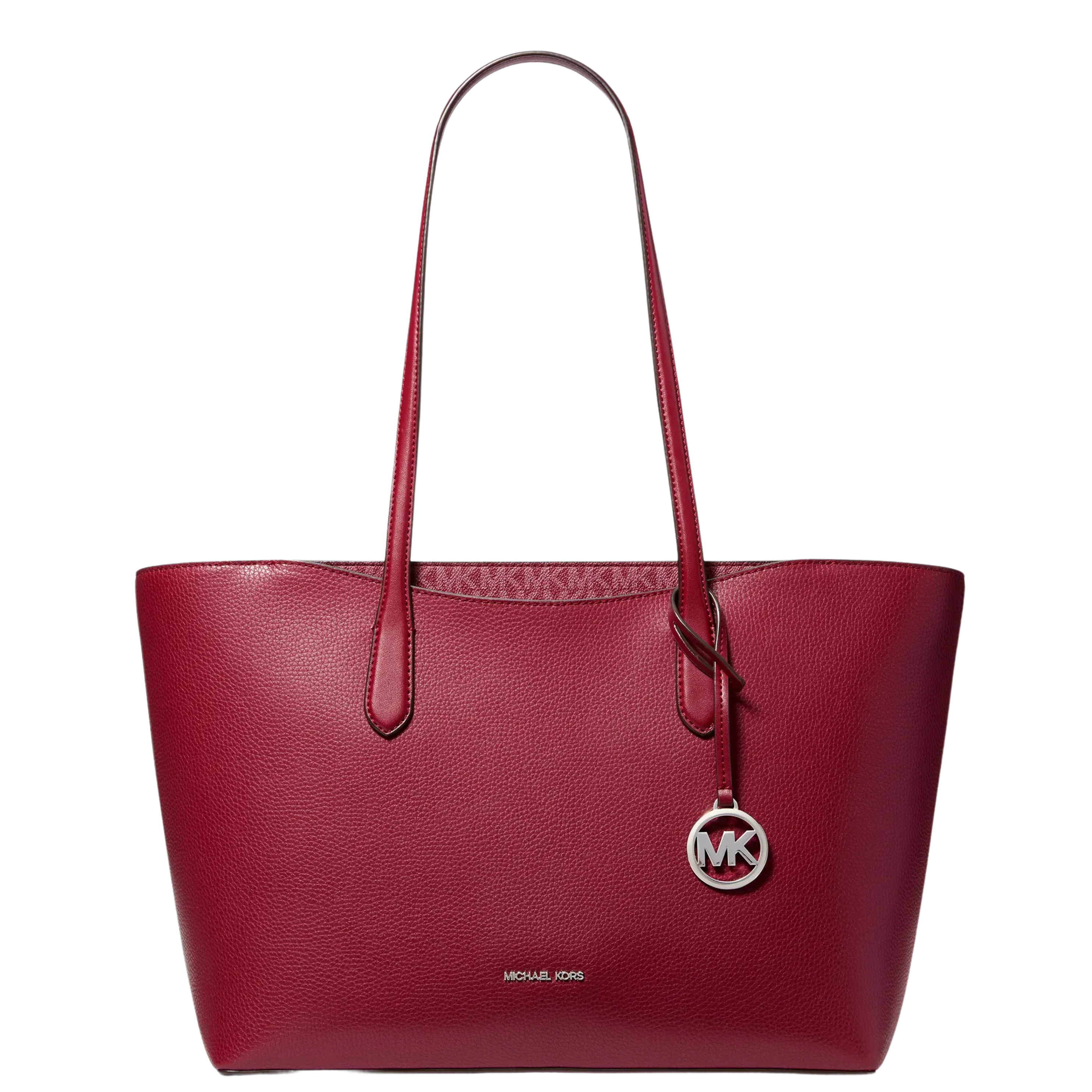 Michael Kors Women Arden Large Pebbled Leather Tote Bag - Maroon