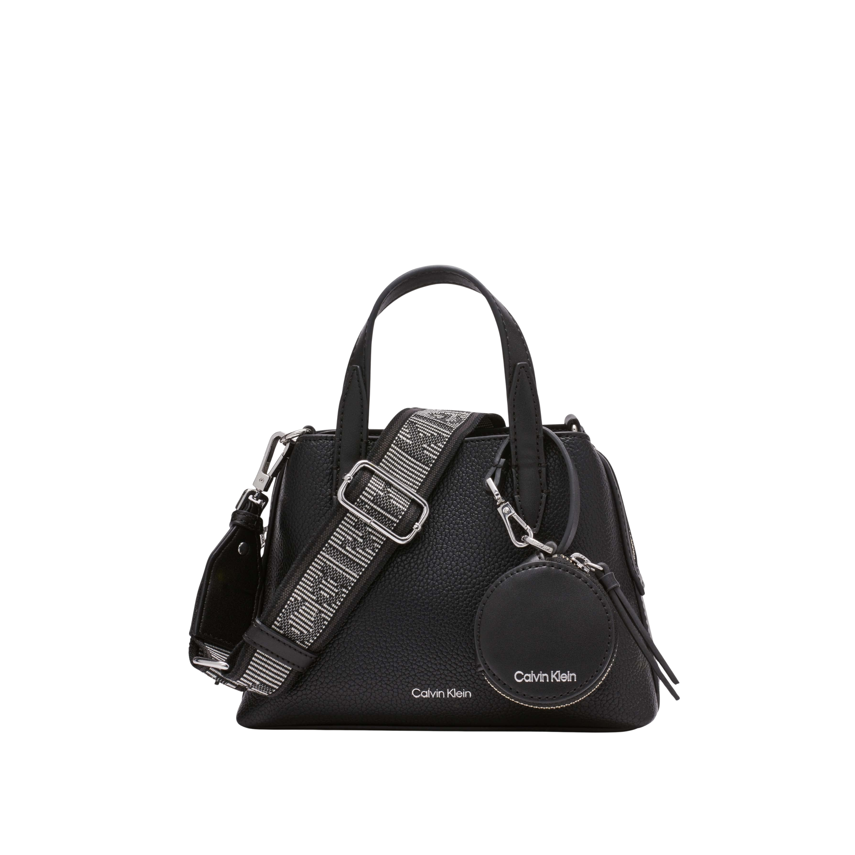 Calvin Klein Women Millie 2 In 1 Mini Satchel Crossbody Bag - Black Silver