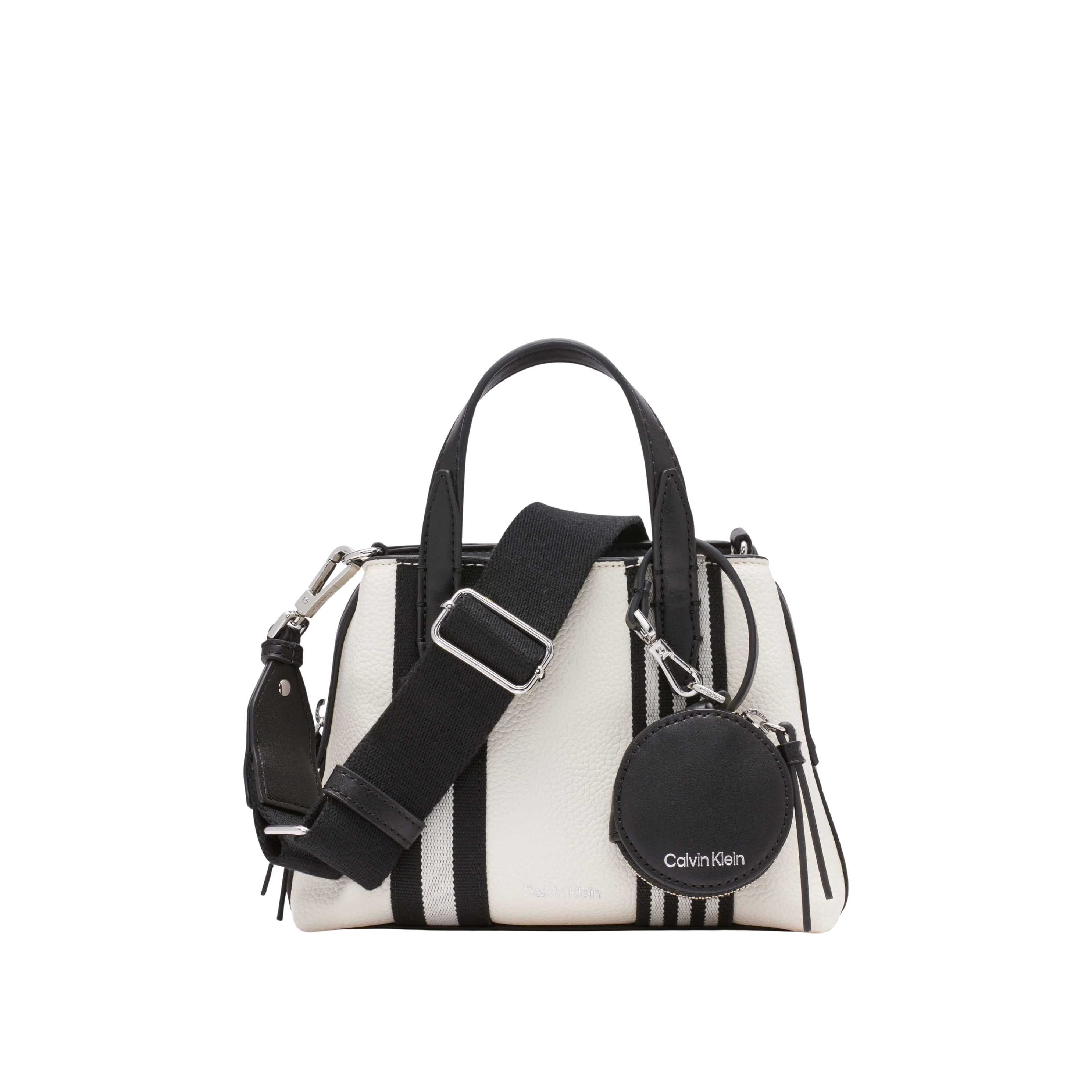 Calvin Klein Women Millie 2 In 1 Mini Satchel Crossbody Bag - Cherub White Black