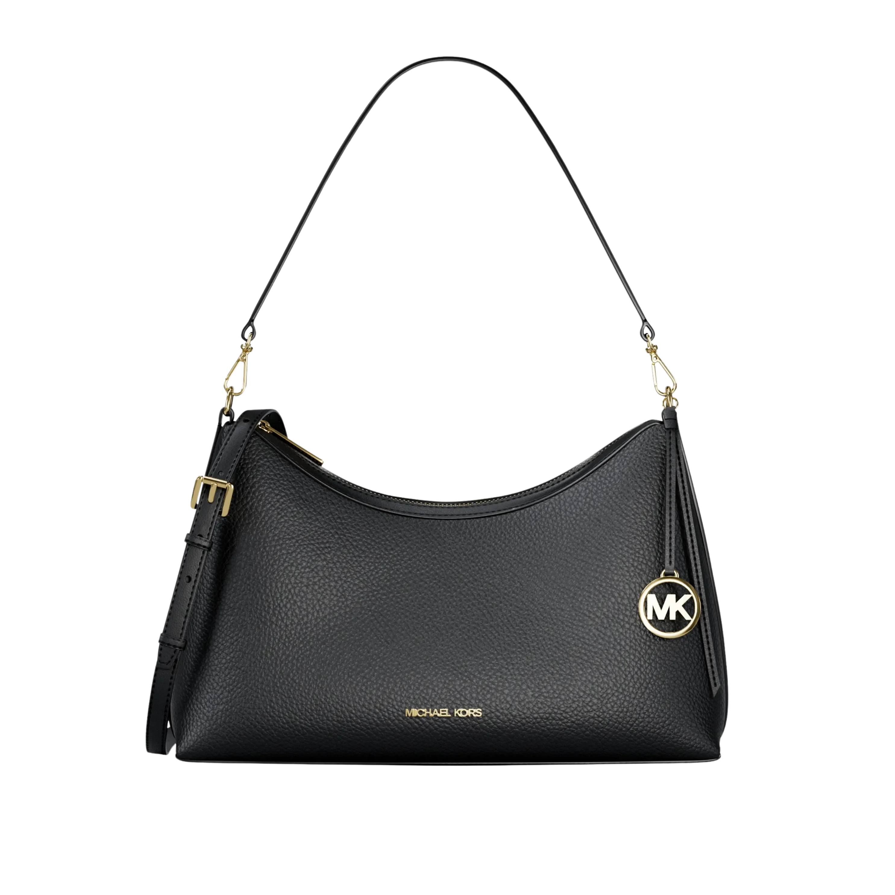 Michael Kors Women Sammy Medium Pebbled Leather Convertible Shoulder Bag - Black